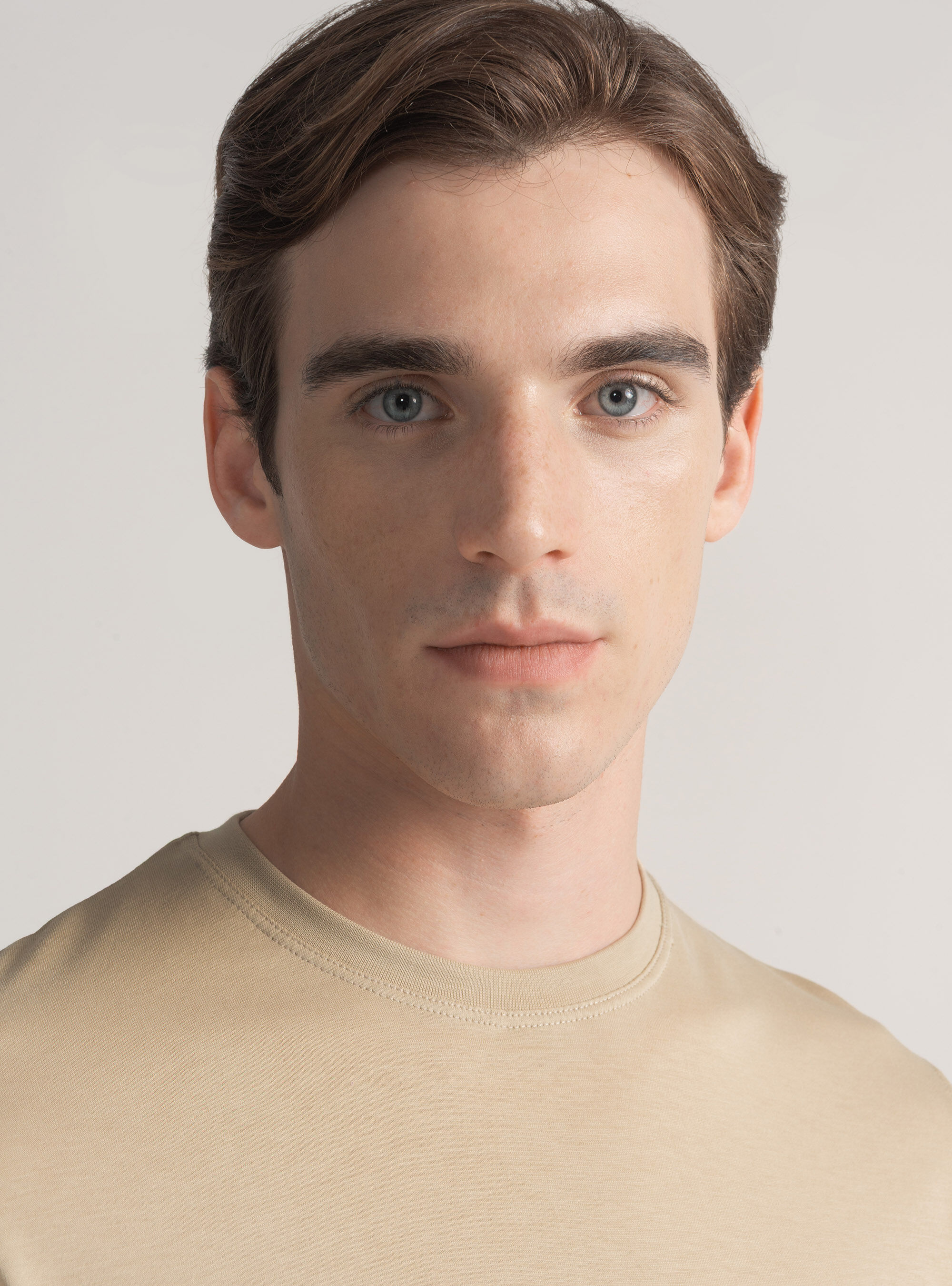 Half-sleeve T-shirt in Supima cotton, SAND