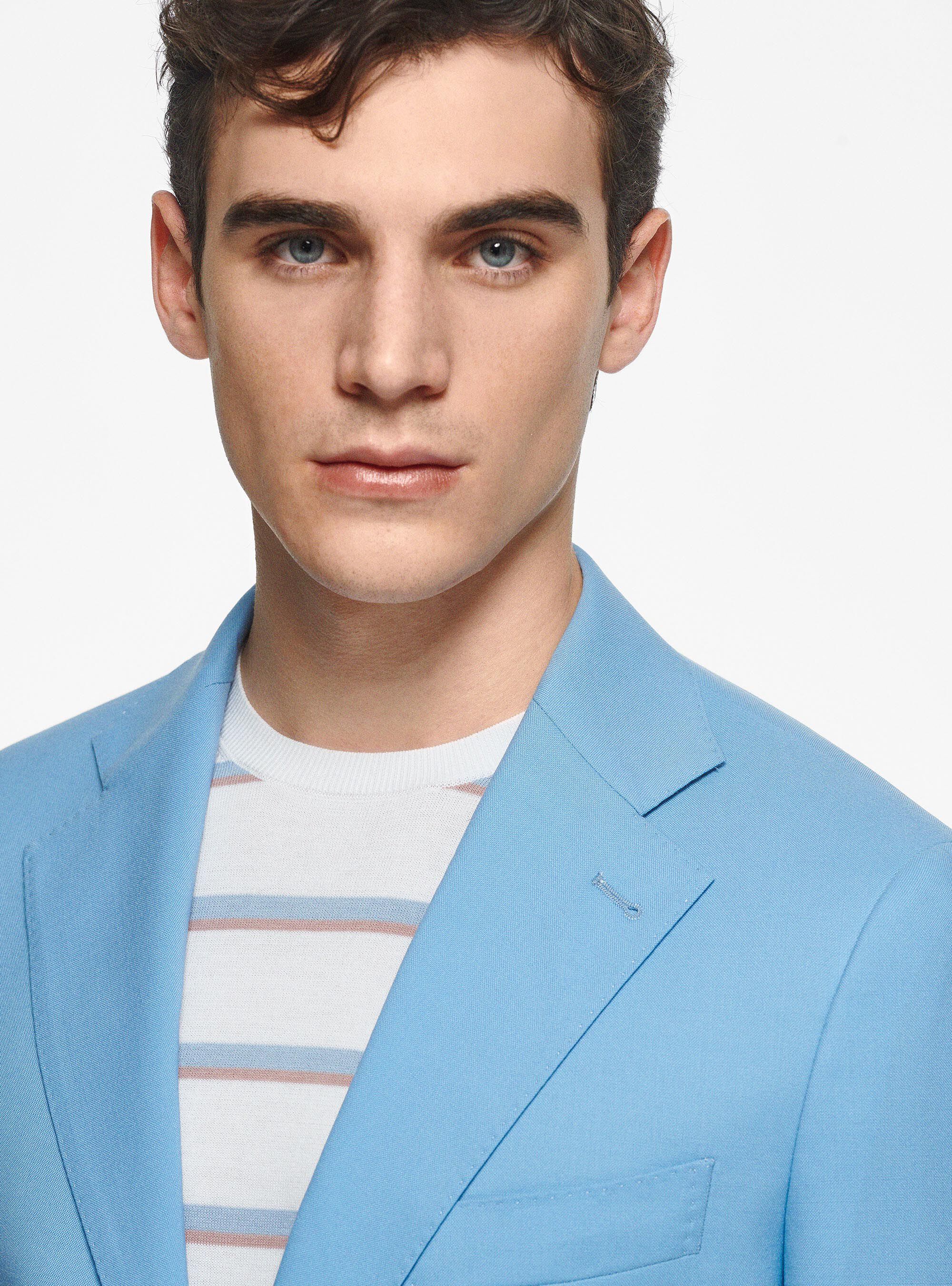 Veste en pure laine Vitale Barberis Canonico, BLEU CIEL