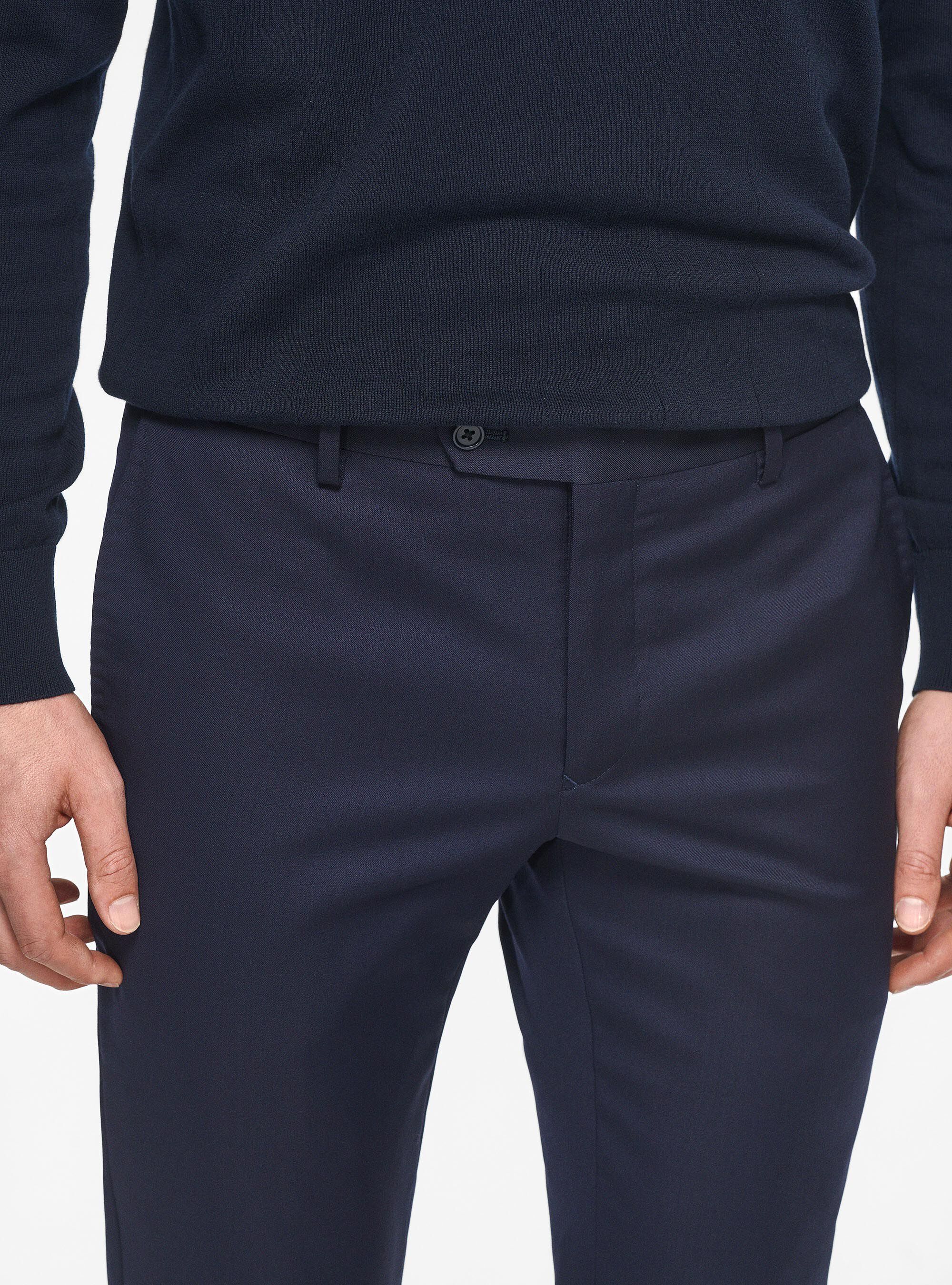 Trousers in pure 110's superfine wool, NAVY BLUE
