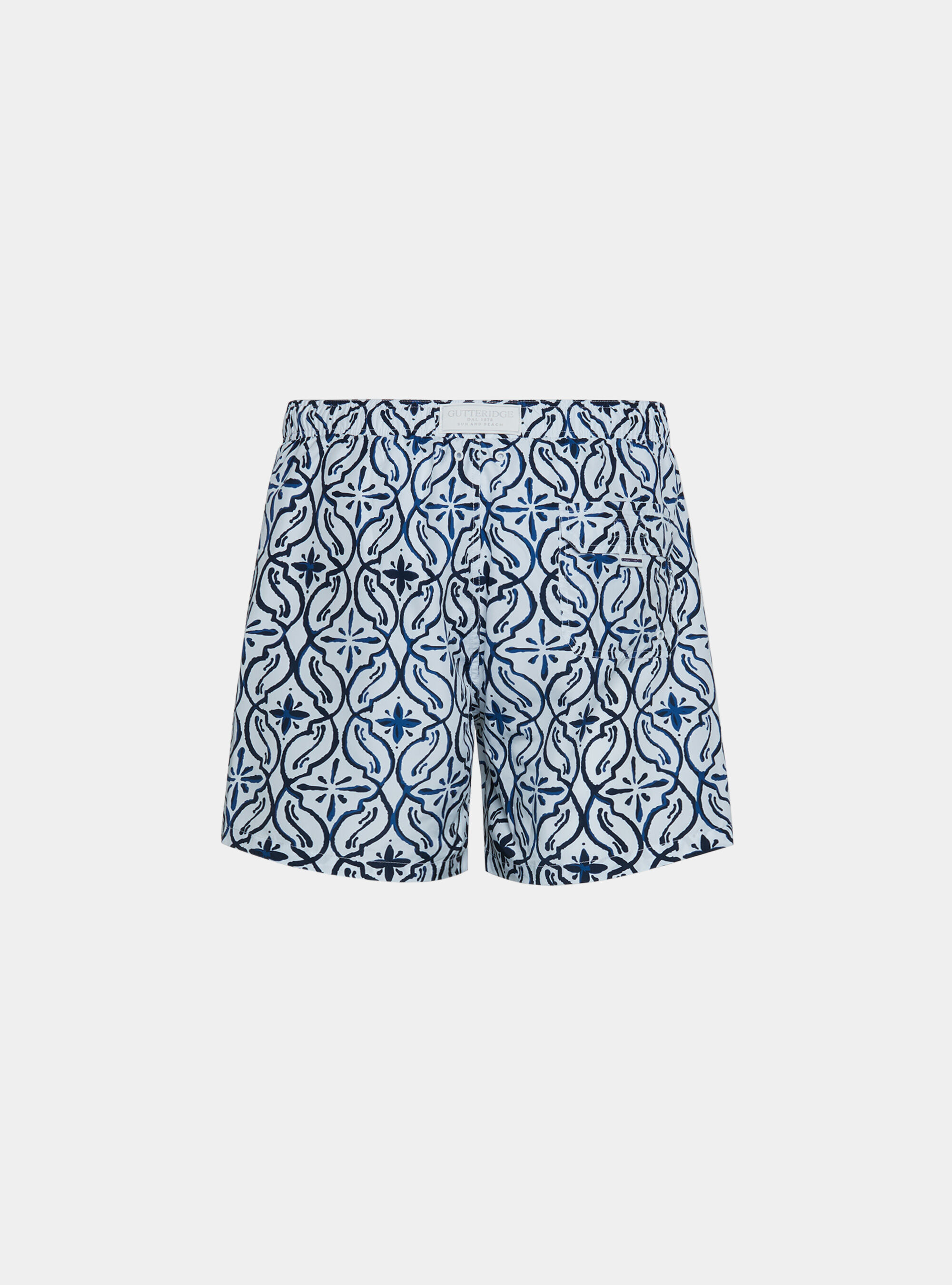 Maillot de bain imprim&eacute; majolique, BLEU