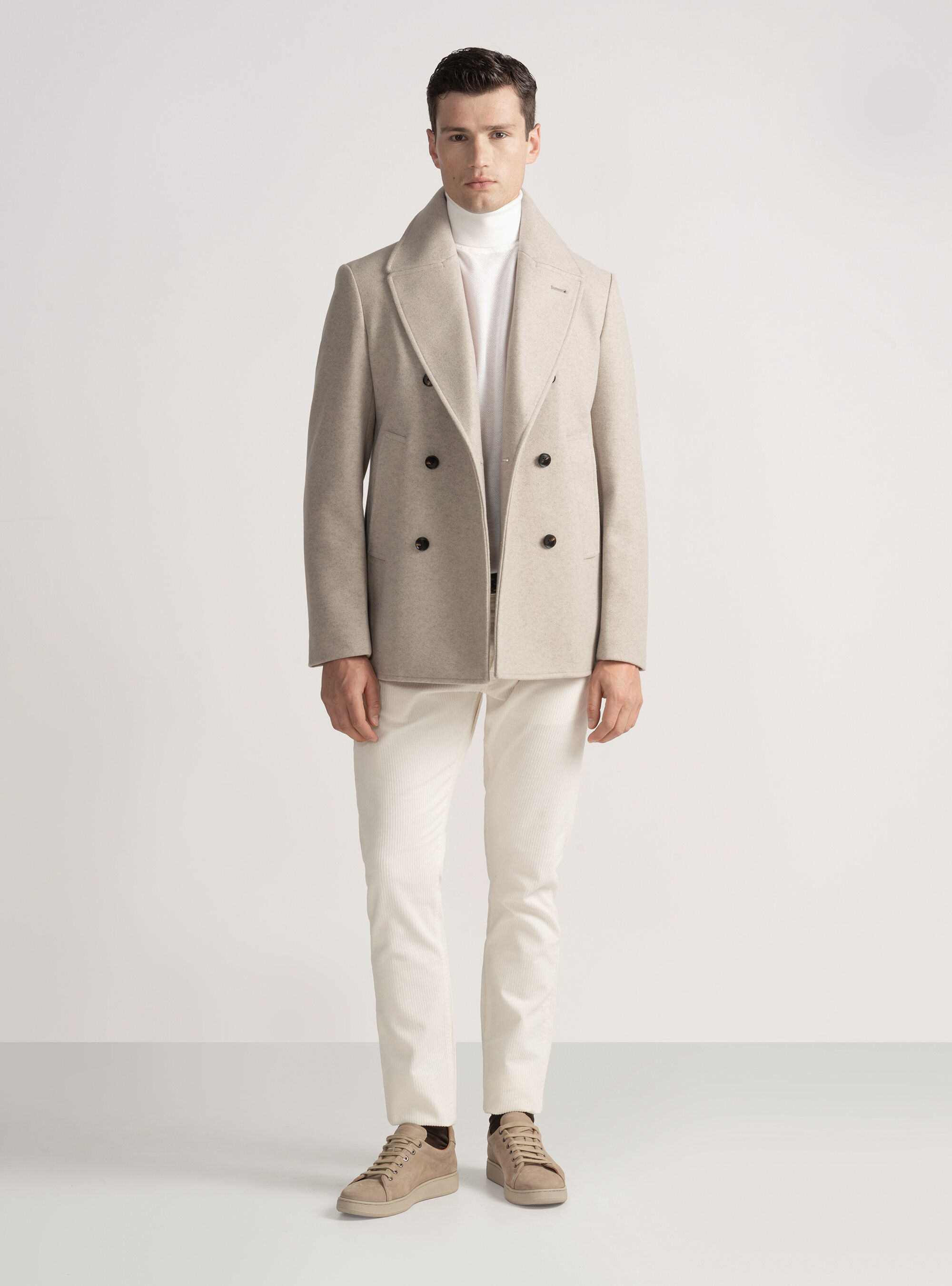 Solid-coloured peacoat