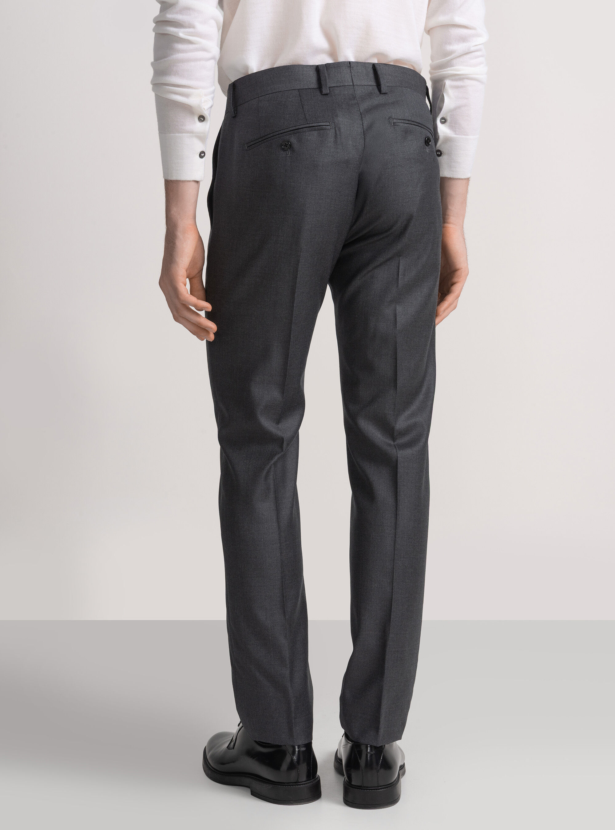 Pure wool suit trousers Vitale Barberis Canonico, ASPHALT GREY