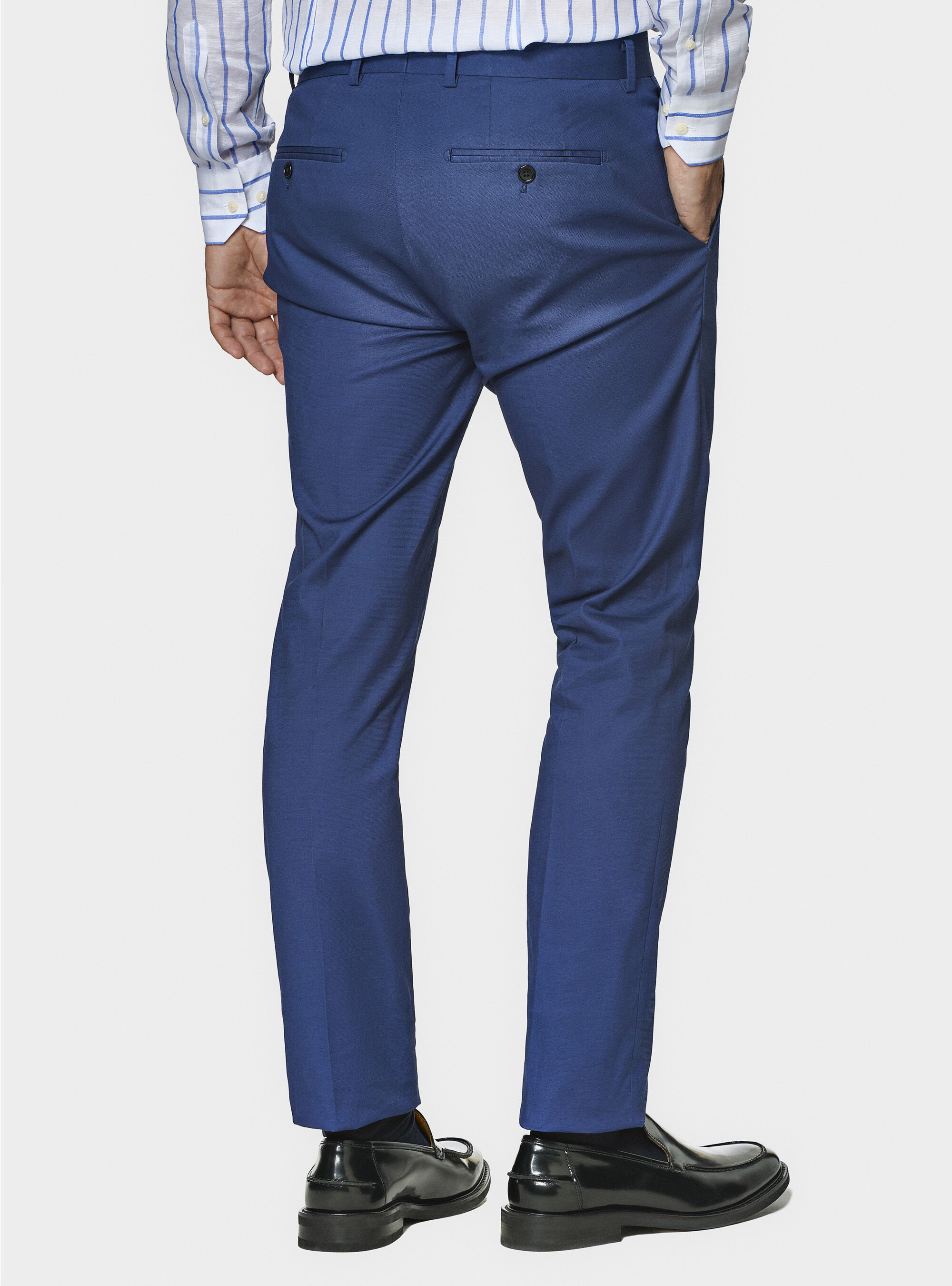 Armoured cotton suit trousers, BLUE
