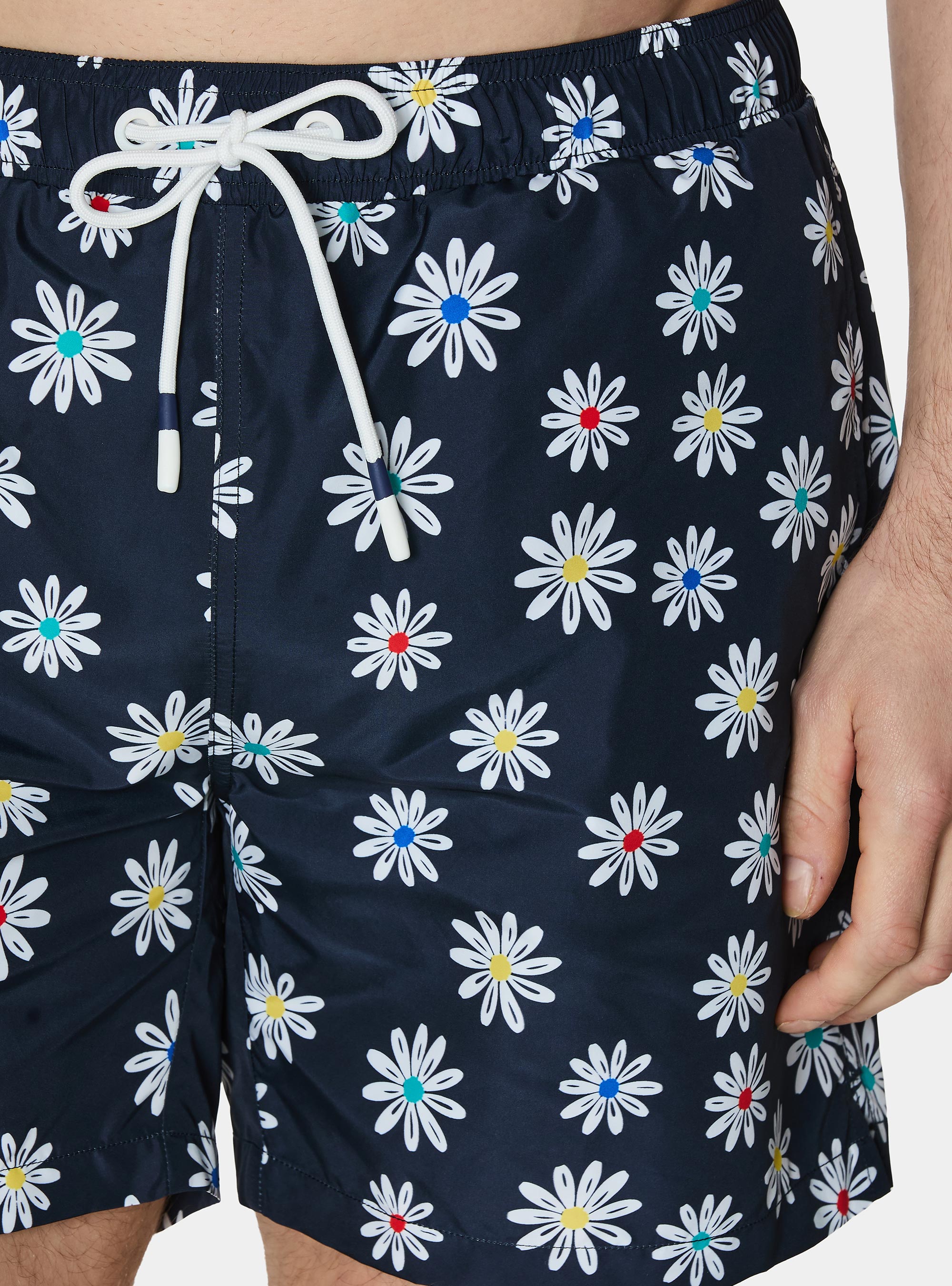 Daisy print swimwear, NAVY BLUE