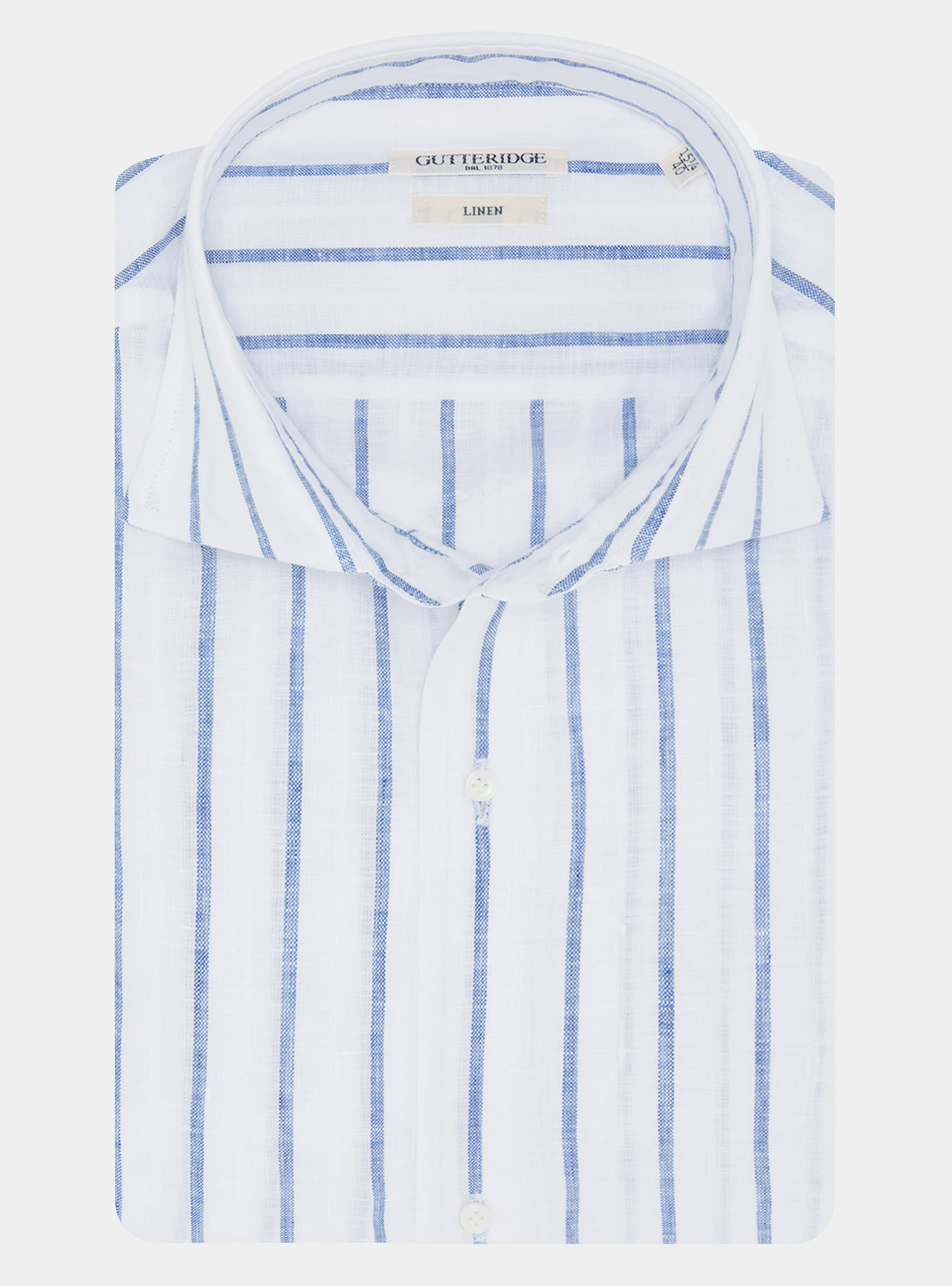 Chemise &agrave; rayures en lin m&eacute;lang&eacute;, BLEU