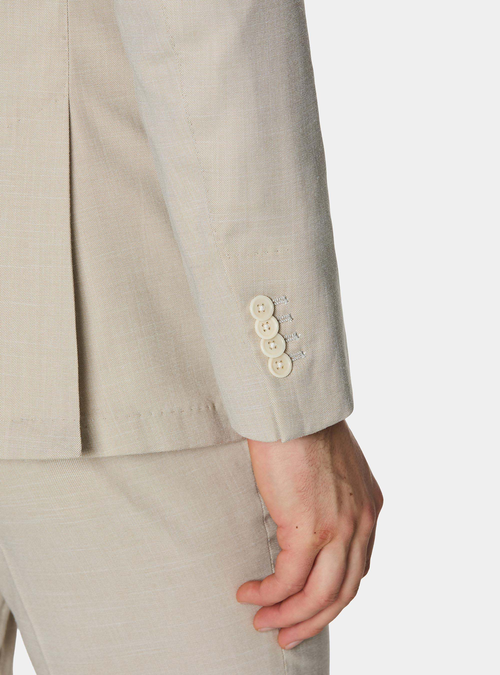 Hopsack fabric suit blazer, SAND