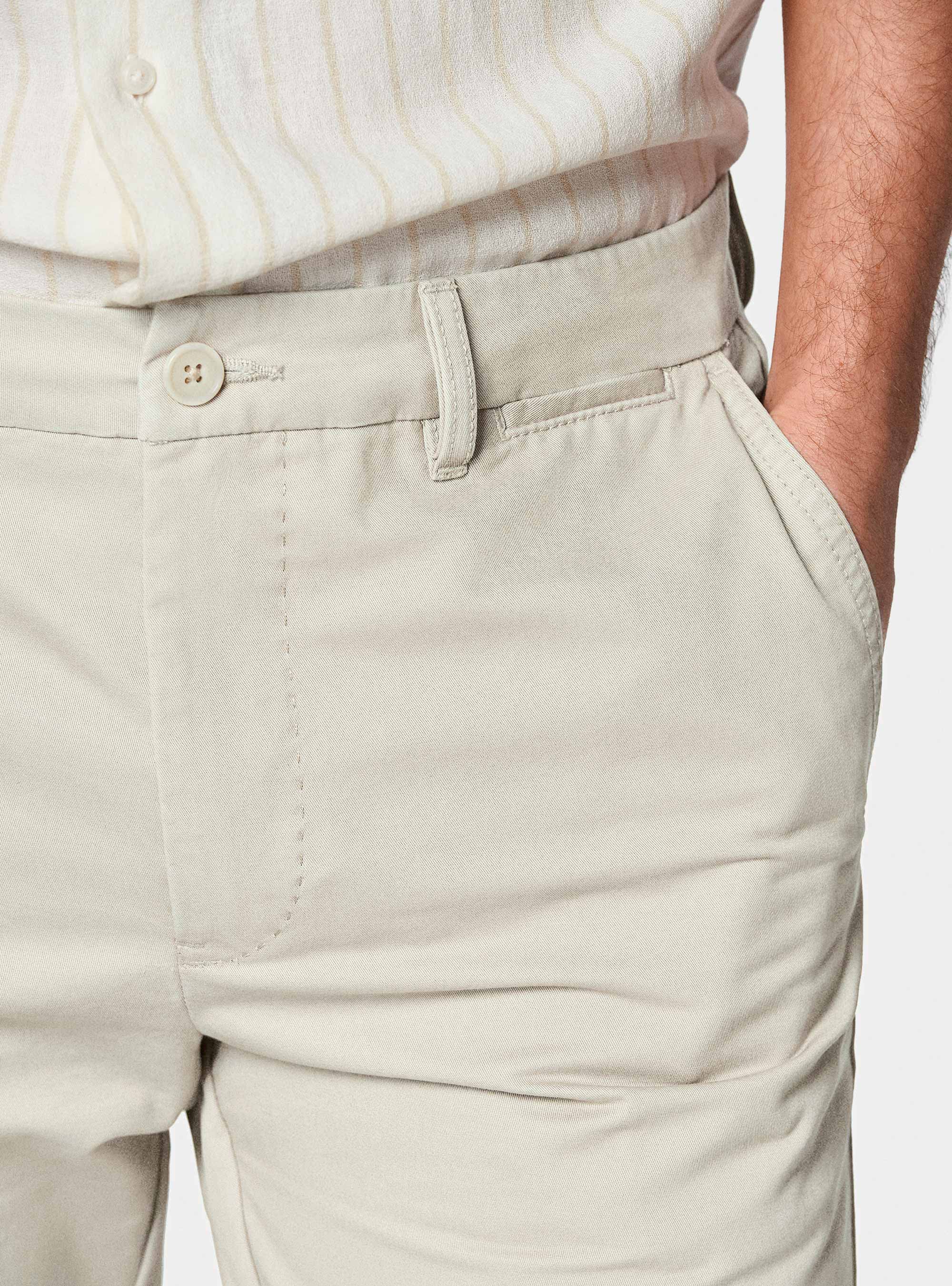 Cotton twill bermuda shorts, OFF-WHITE