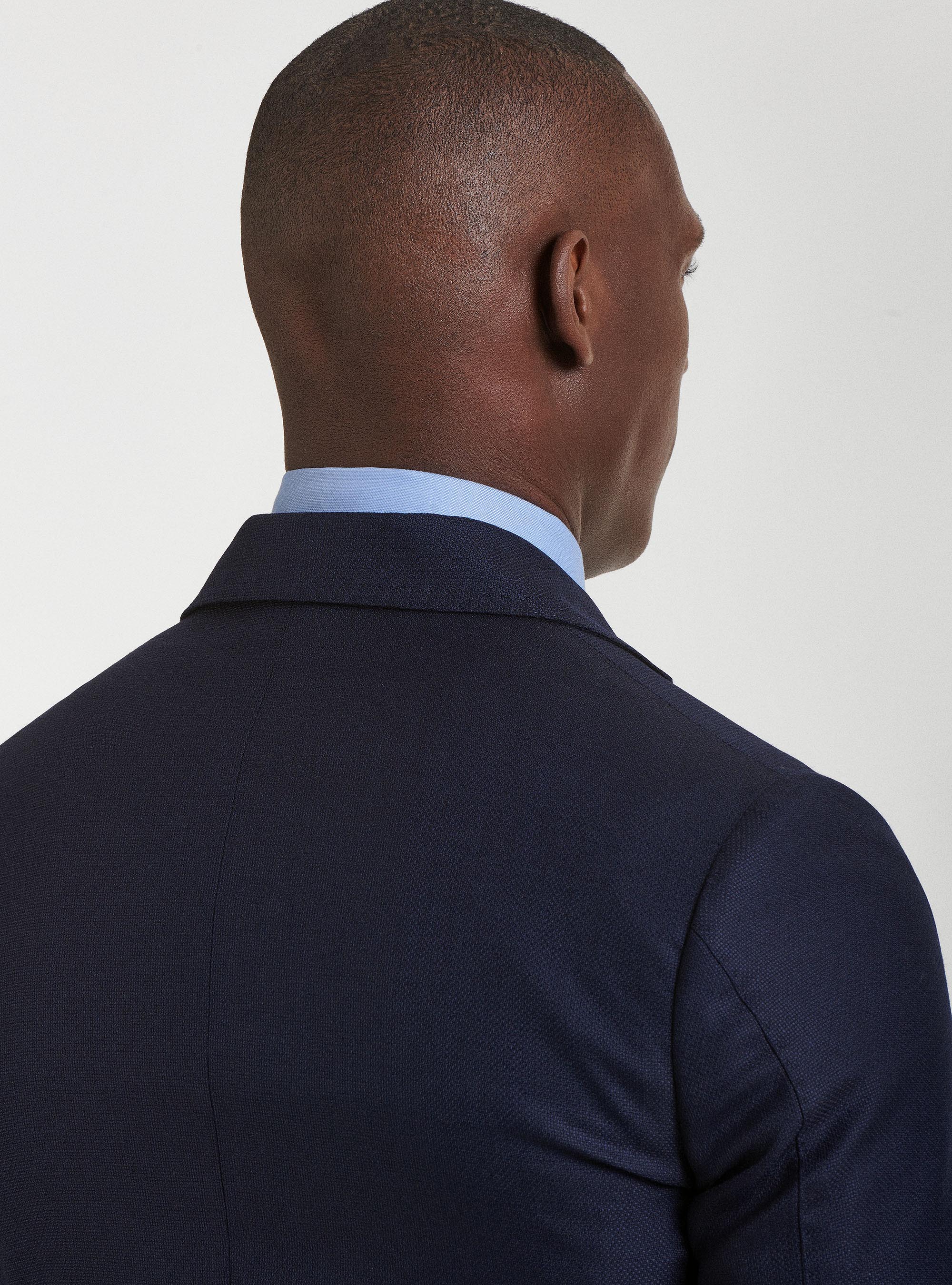 Pure wool hopsack blazer Vitale Barberis Canonico, NAVY BLUE