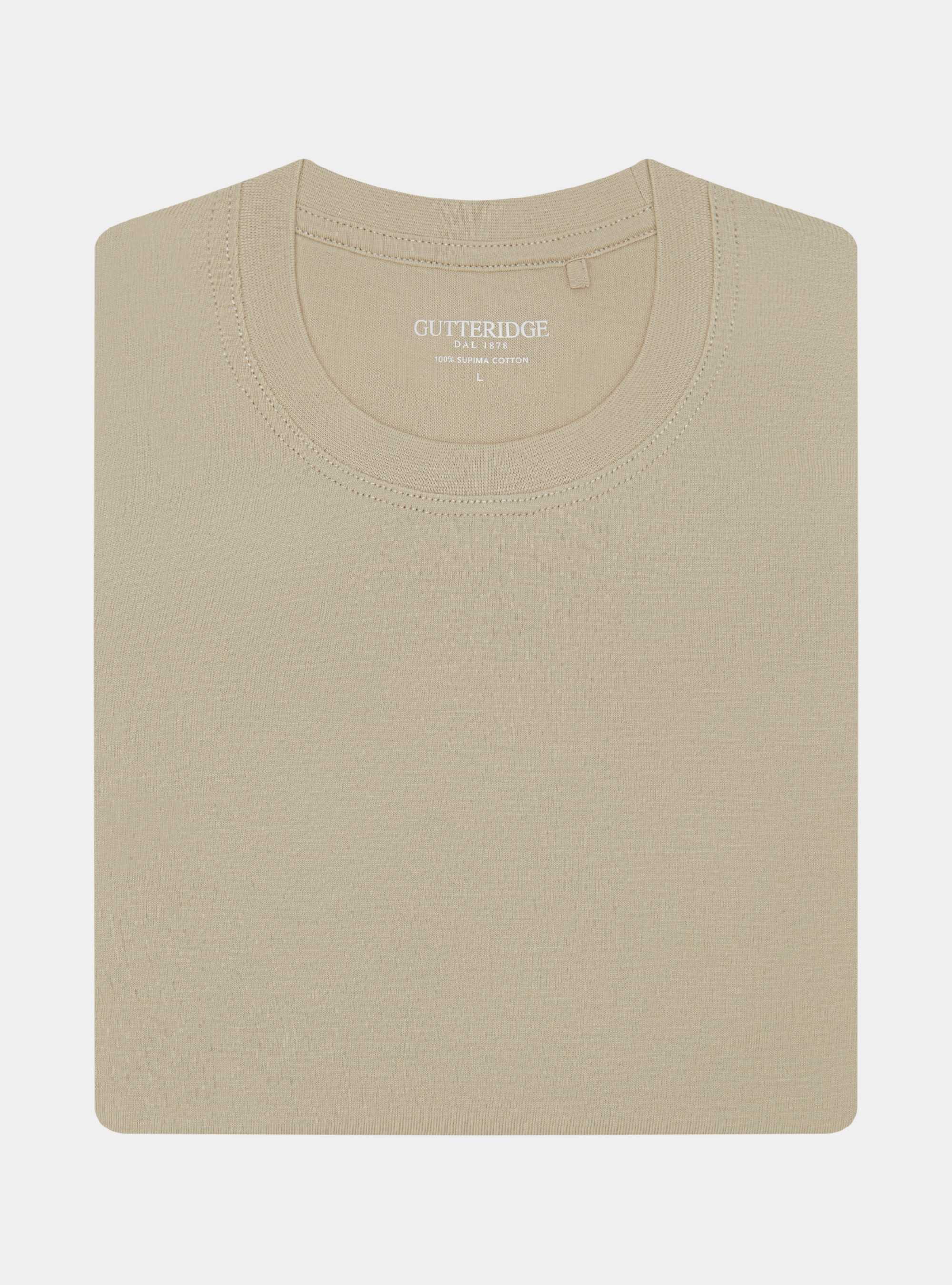 Half-sleeve T-shirt in Supima cotton, SAND