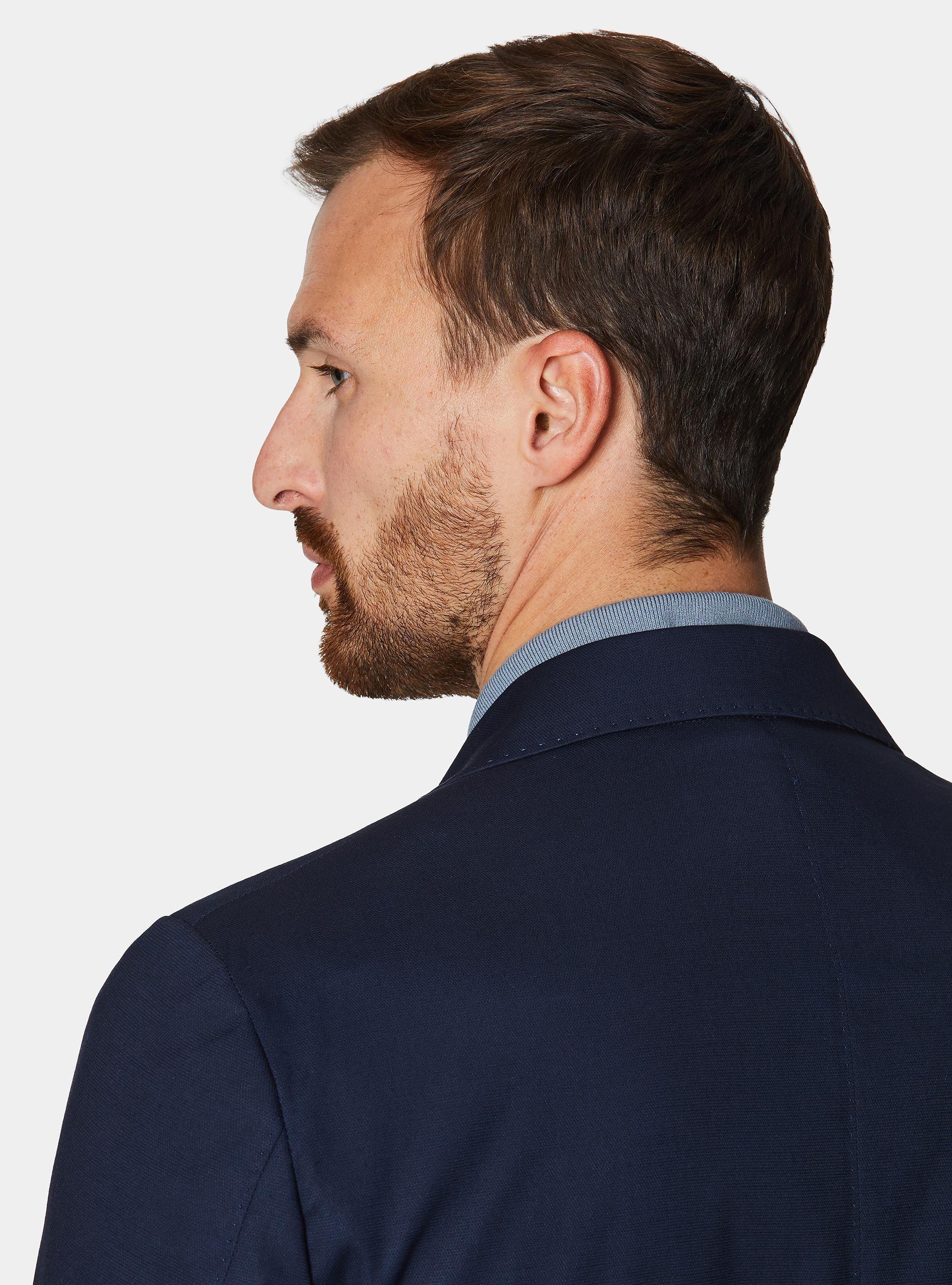 Cotton suit blazer, NAVY BLUE