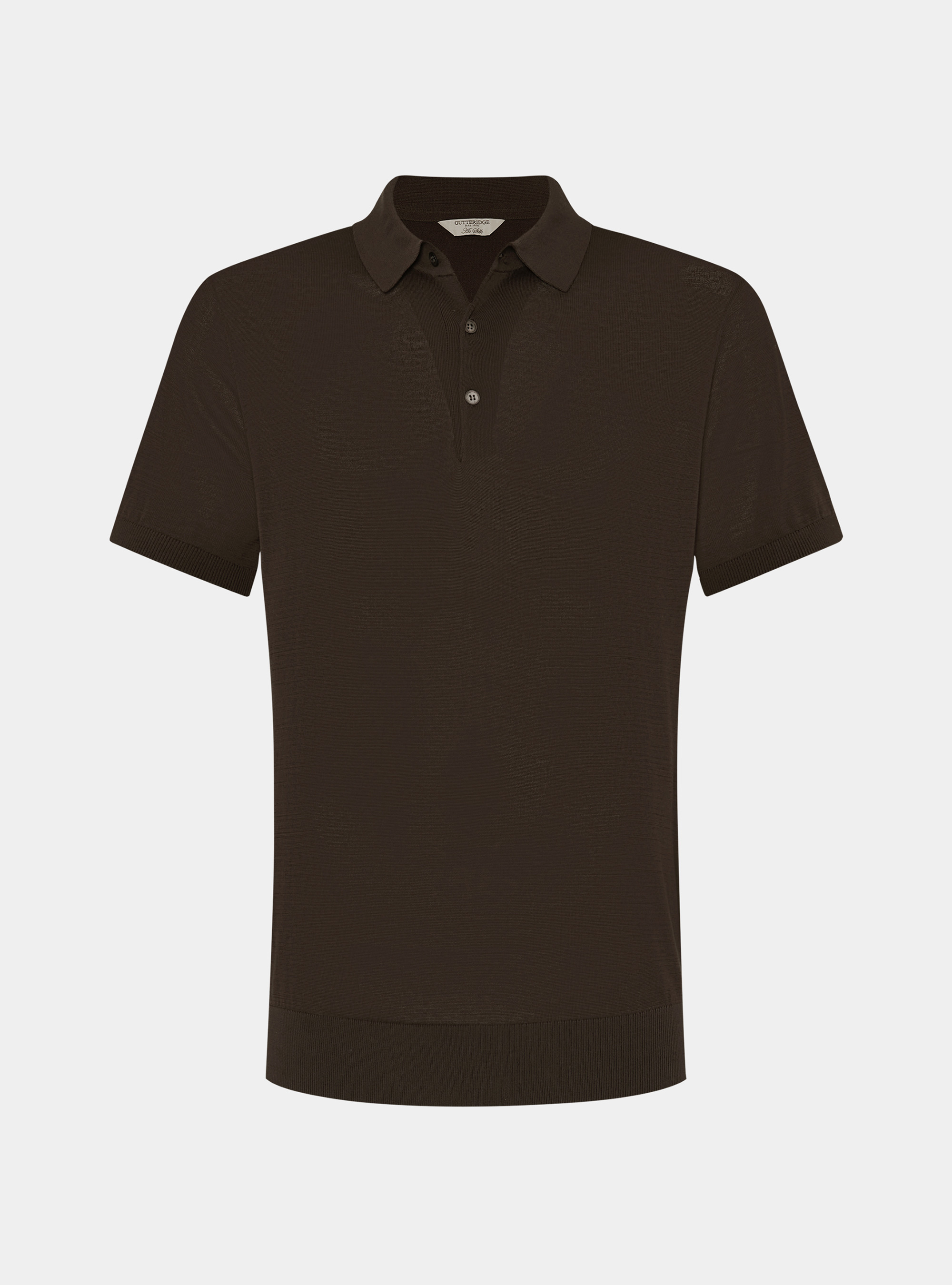 Polo de algod&oacute;n y seda, MARRON