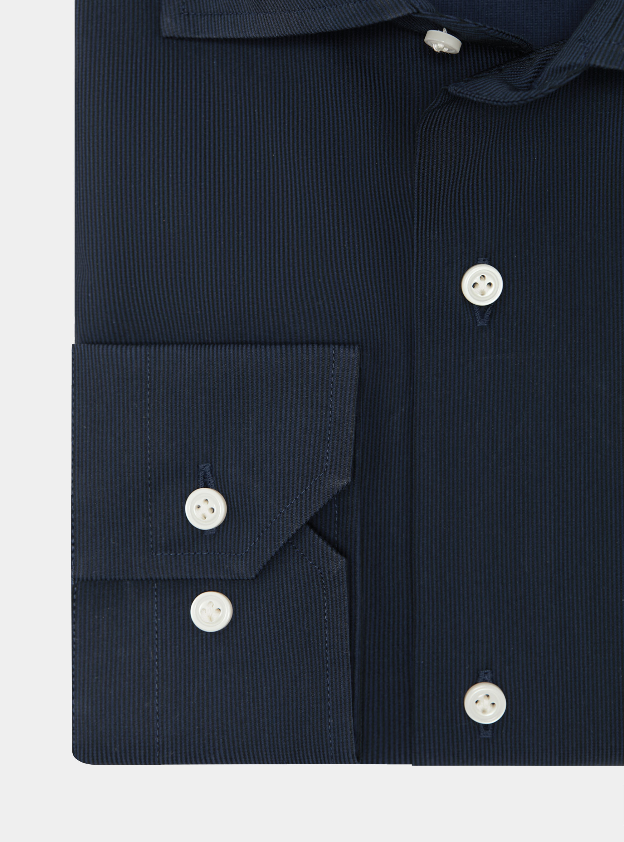 Camicia in cotone piquet stretch, BLU NAVY