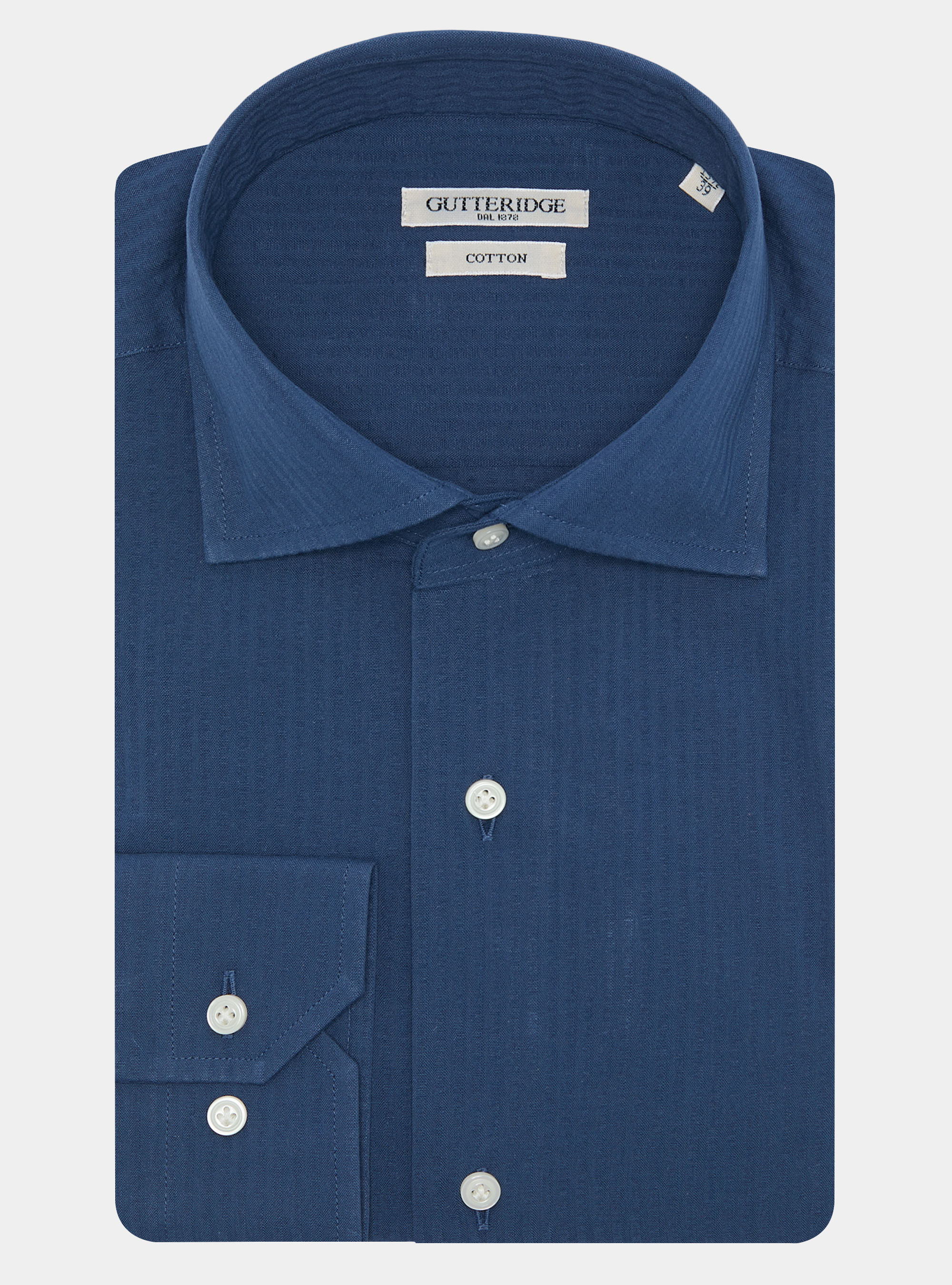 Camicia in puro cotone seersucker, 0243C DENIM