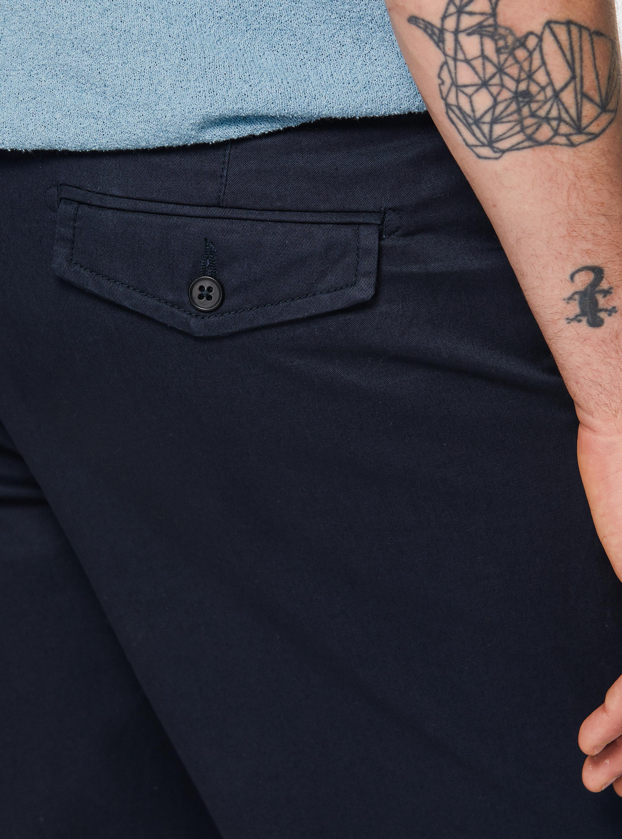 Bermudas de sarga, AZUL MARINO
