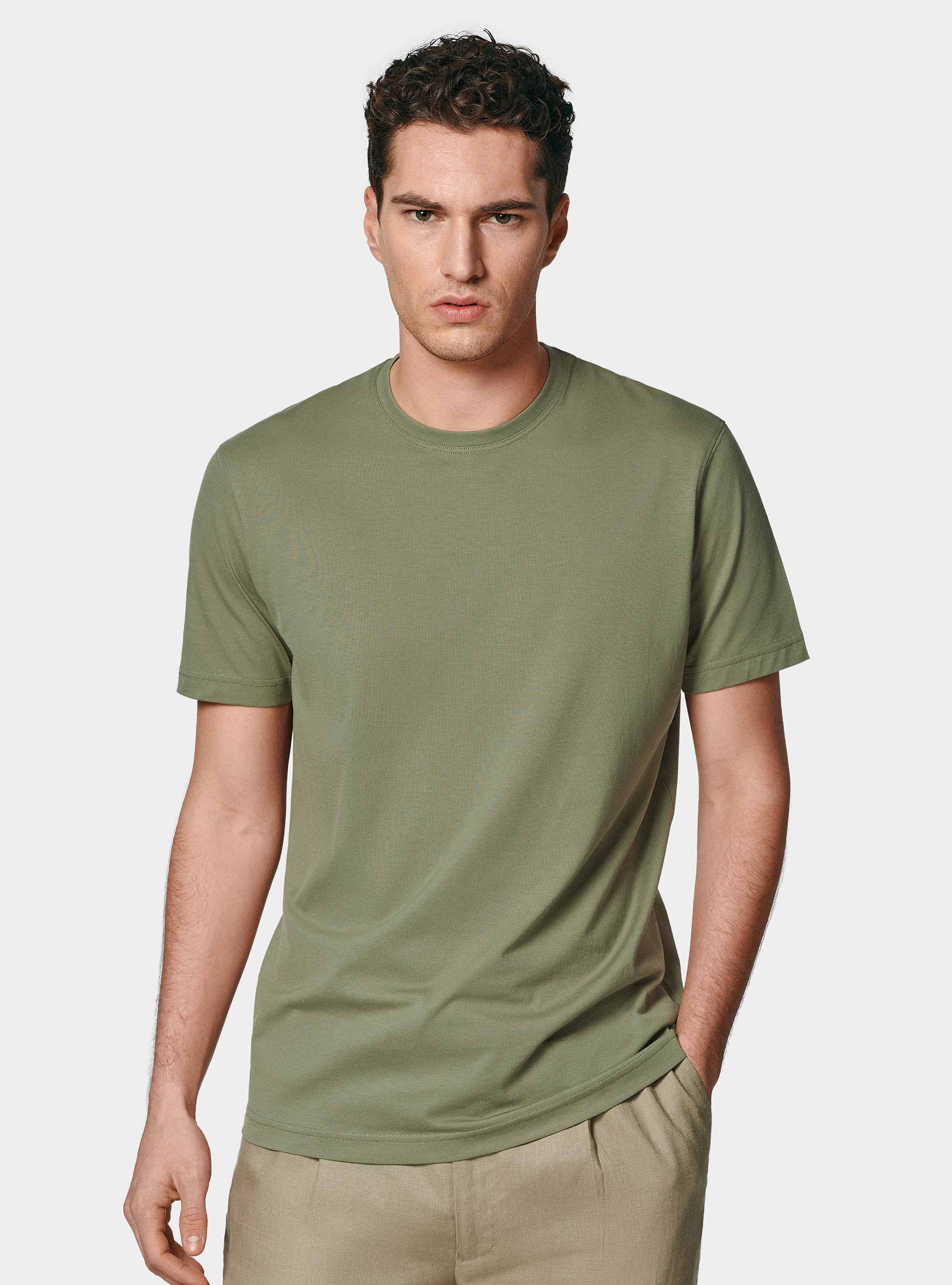Half-sleeve T-shirt in Supima cotton, SALVIA 0602C