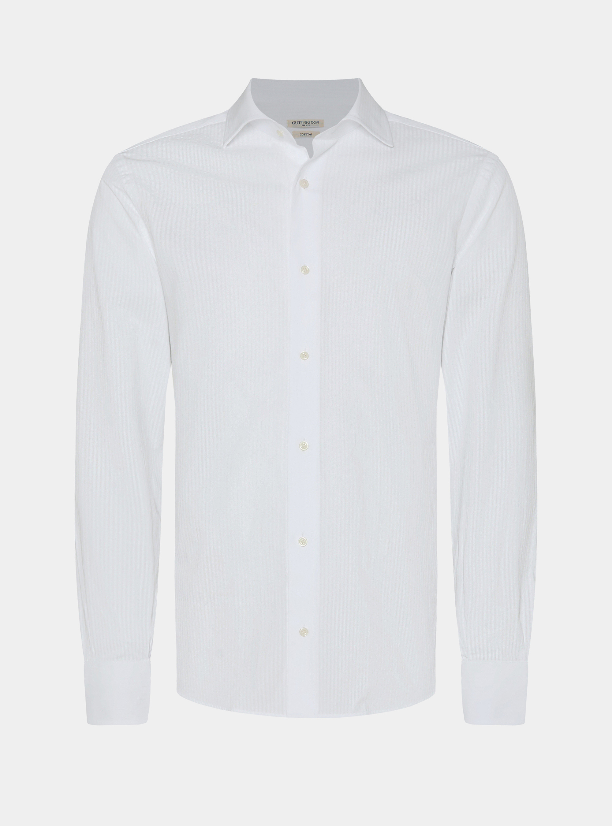 Seersucker cotton shirt, WHITE