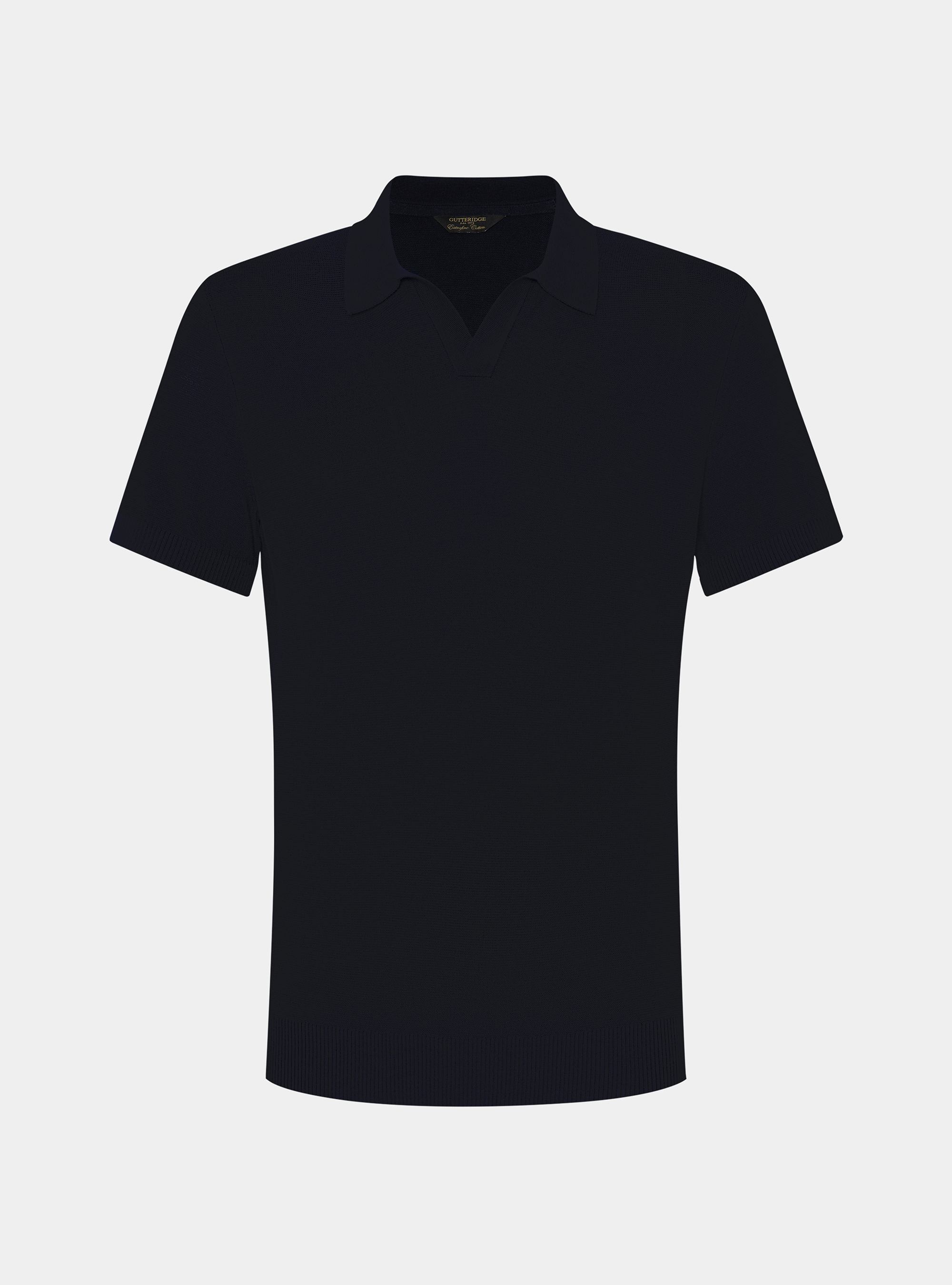 Knitted links polo shirt in extra-fine cotton, NAVY BLUE
