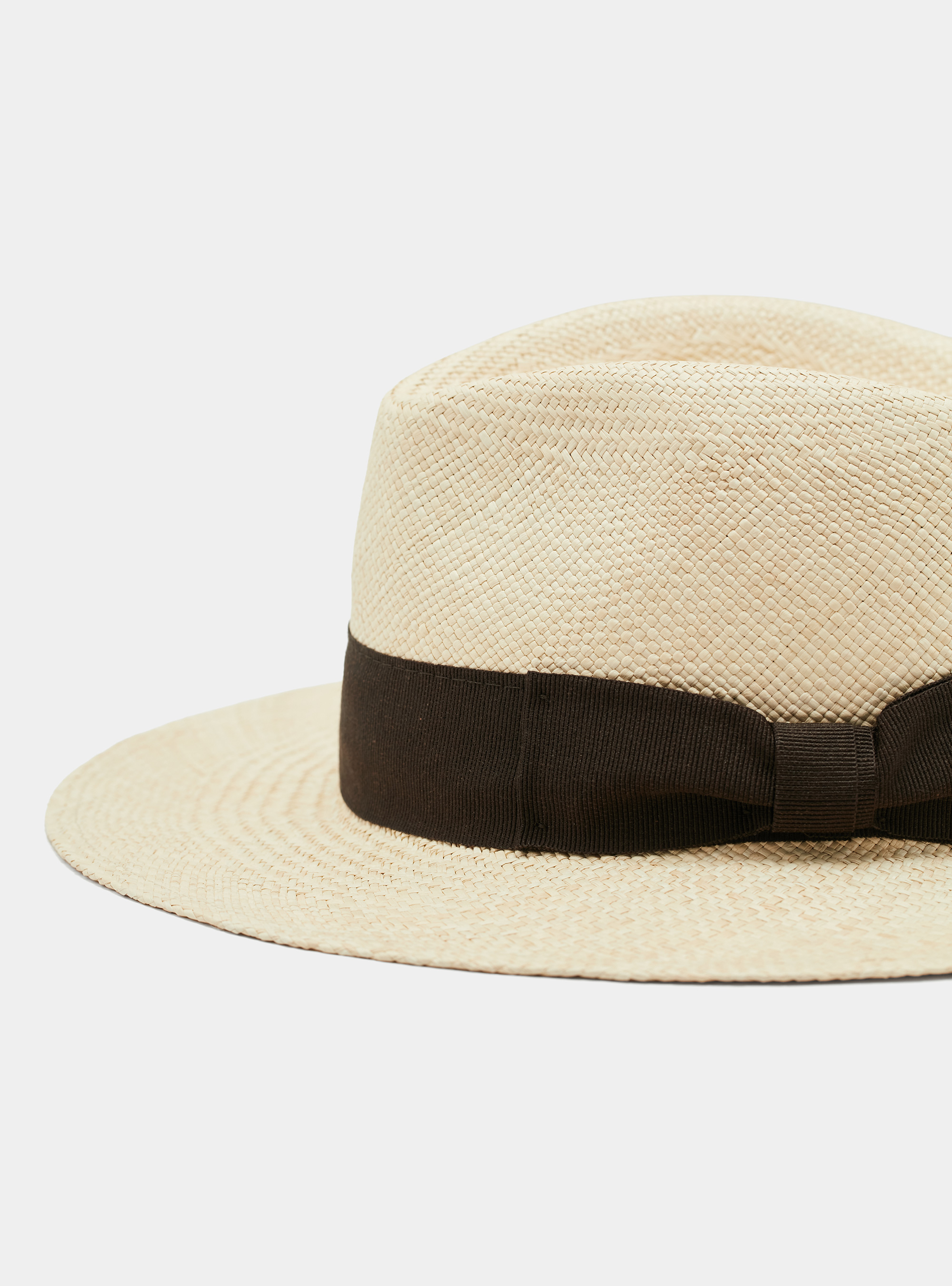 Panama hat with a band, ECRU/MARRONE EM01