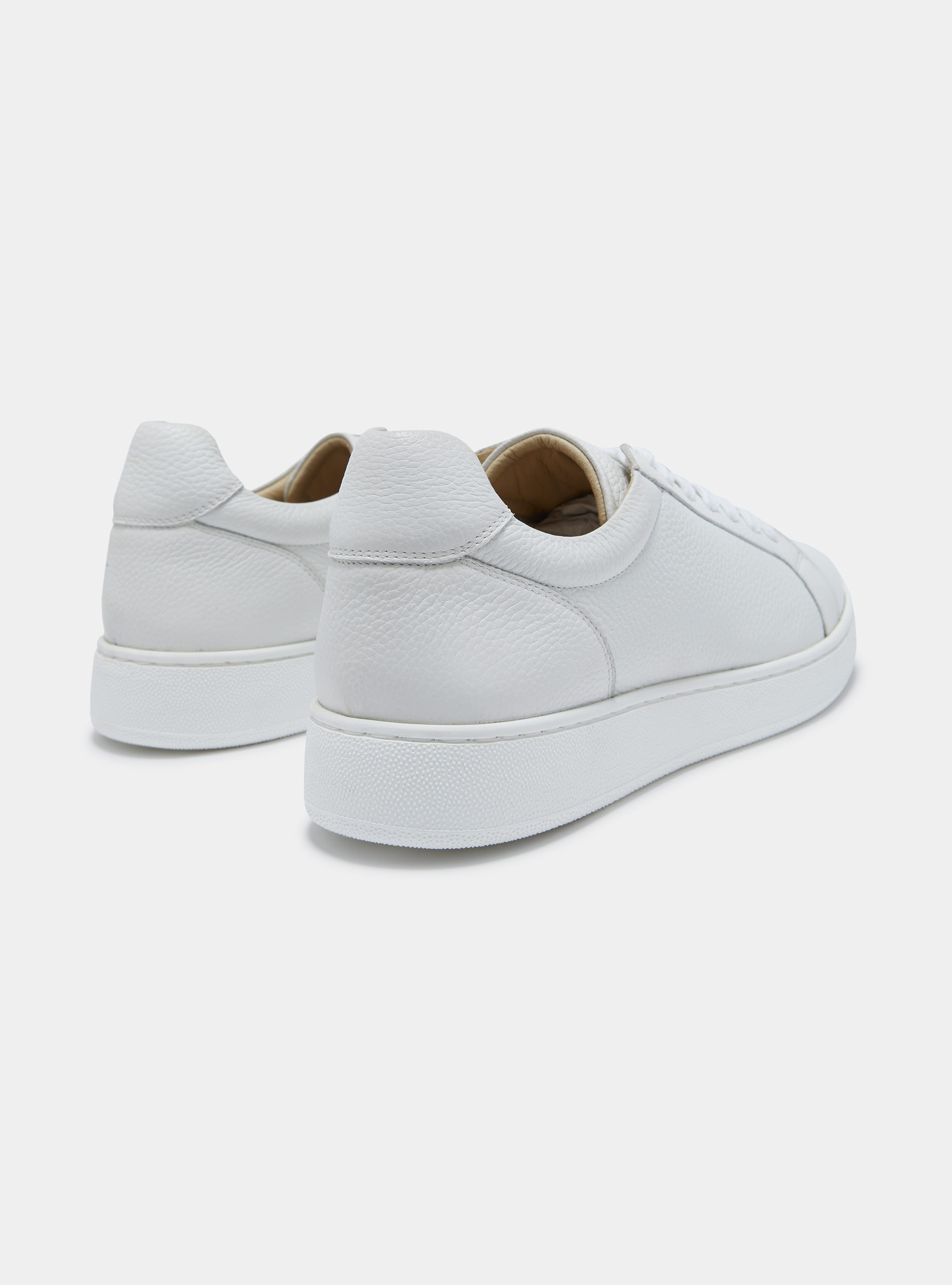 Grained nappa sneakers, WHITE