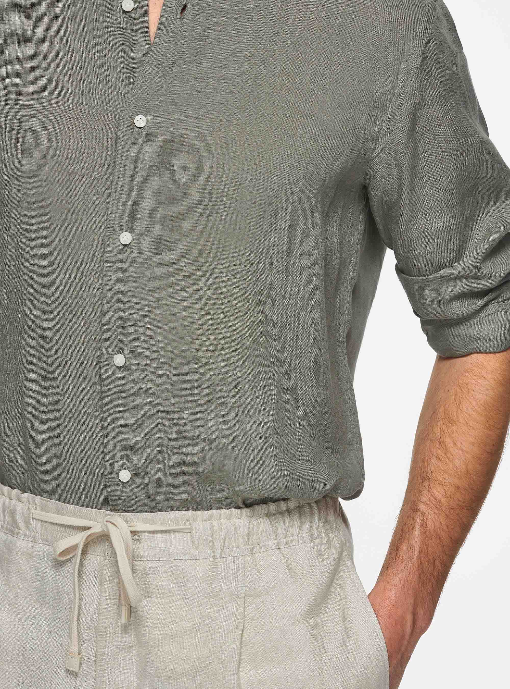 Camicia in puro lino, SALVIA 0602C