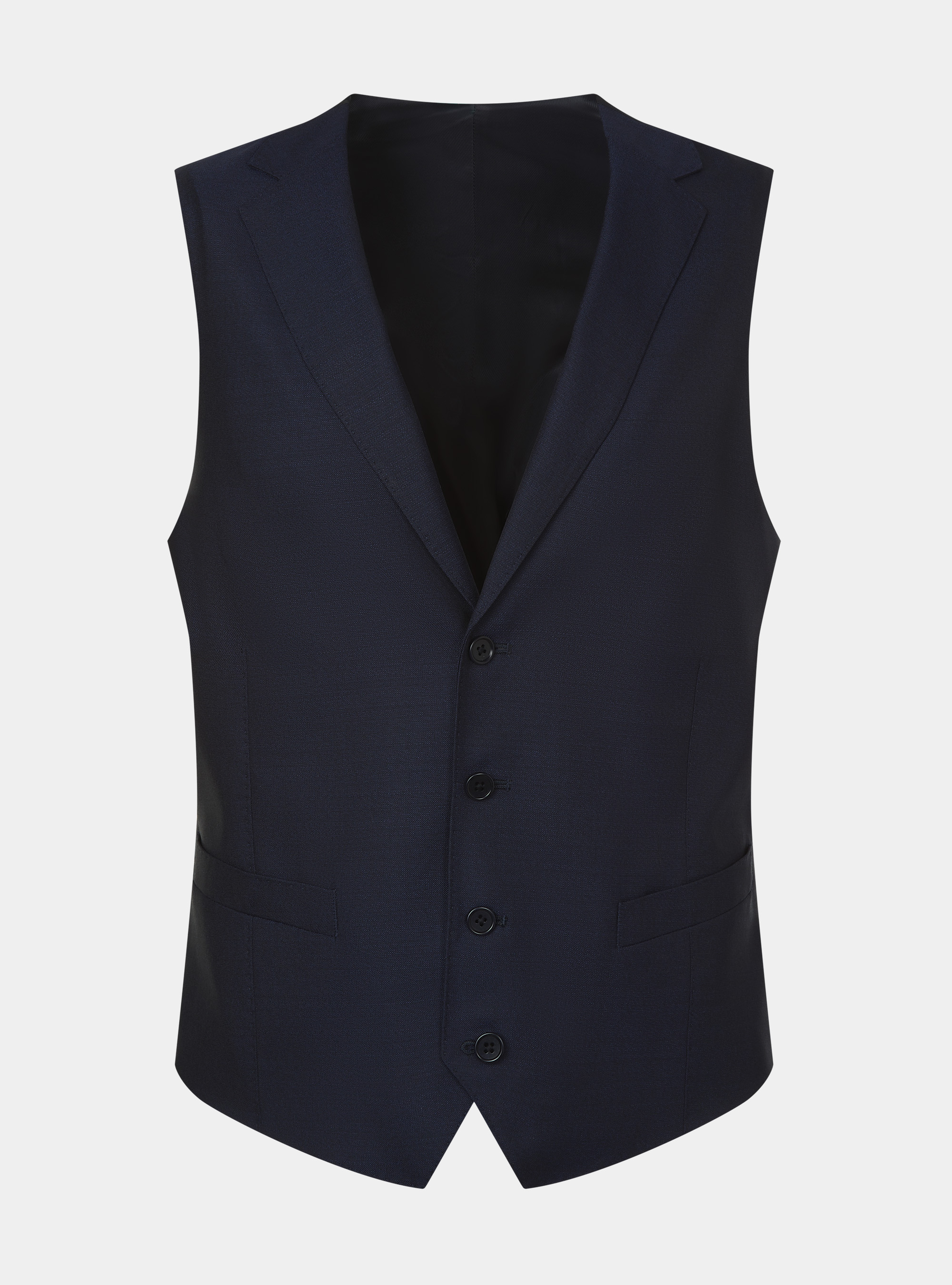 Vitale Barberis Canonico pure wool waistcoat, NAVY BLUE