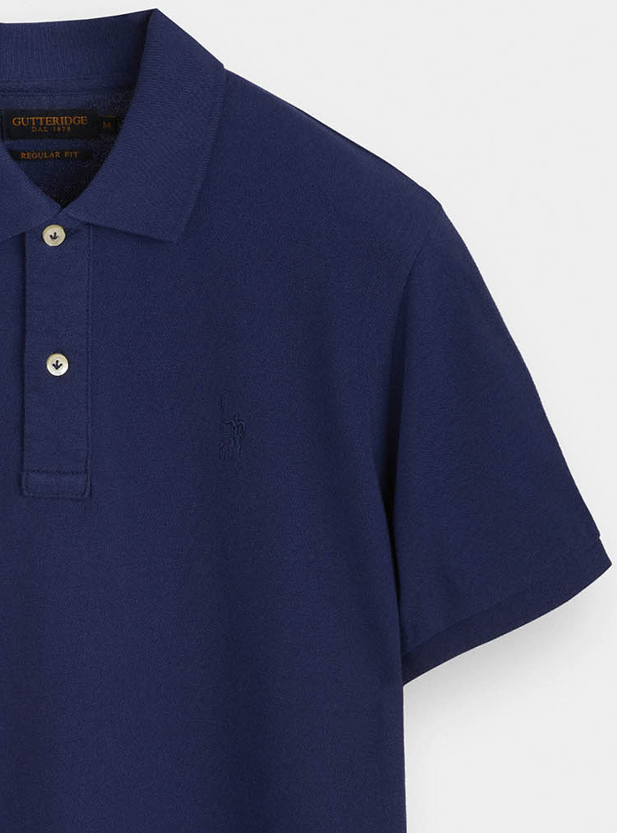 Polo classica con ricamo, BLU