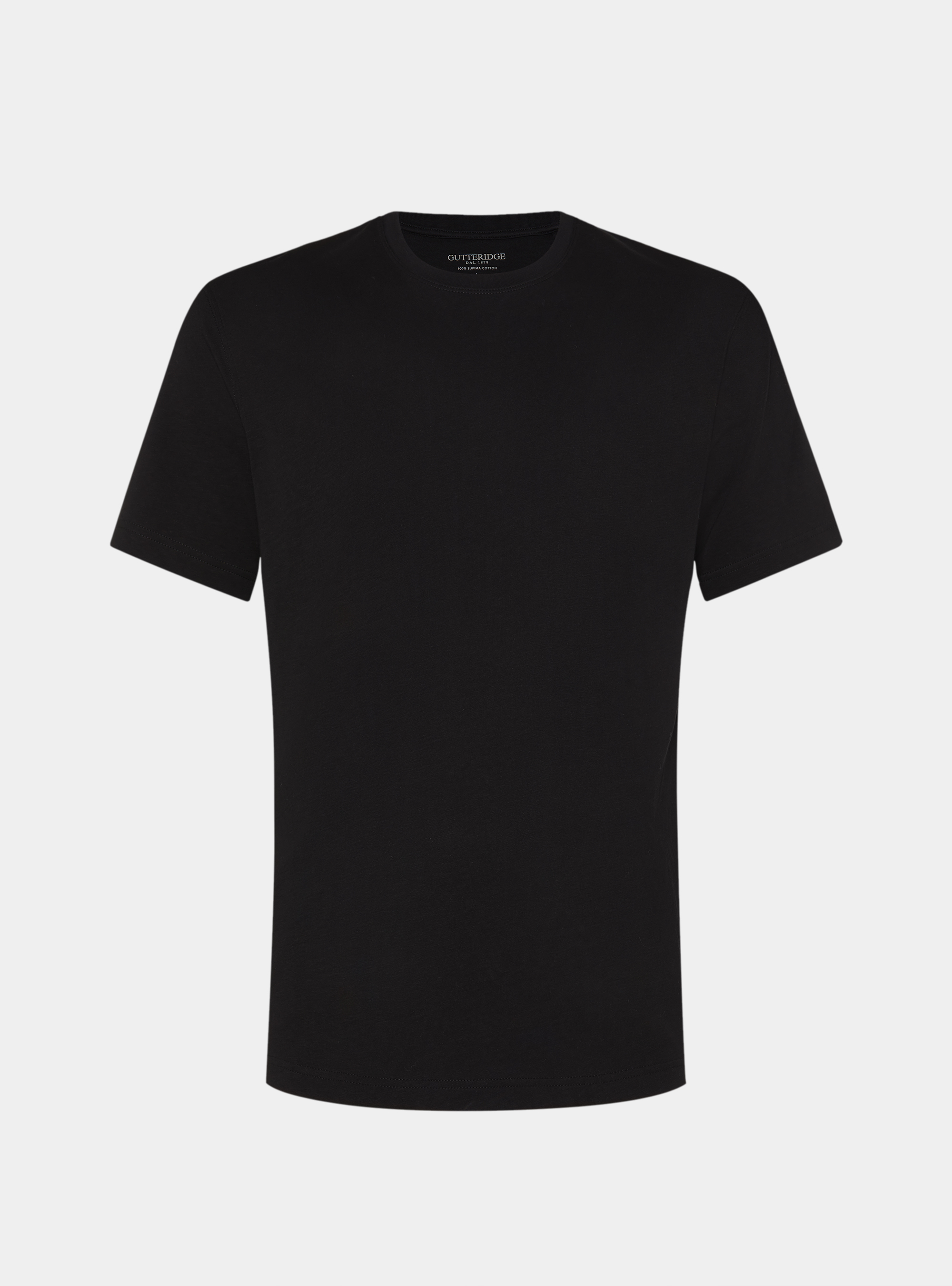 Camiseta de media manga de algod&oacute;n Supima, NEGRO