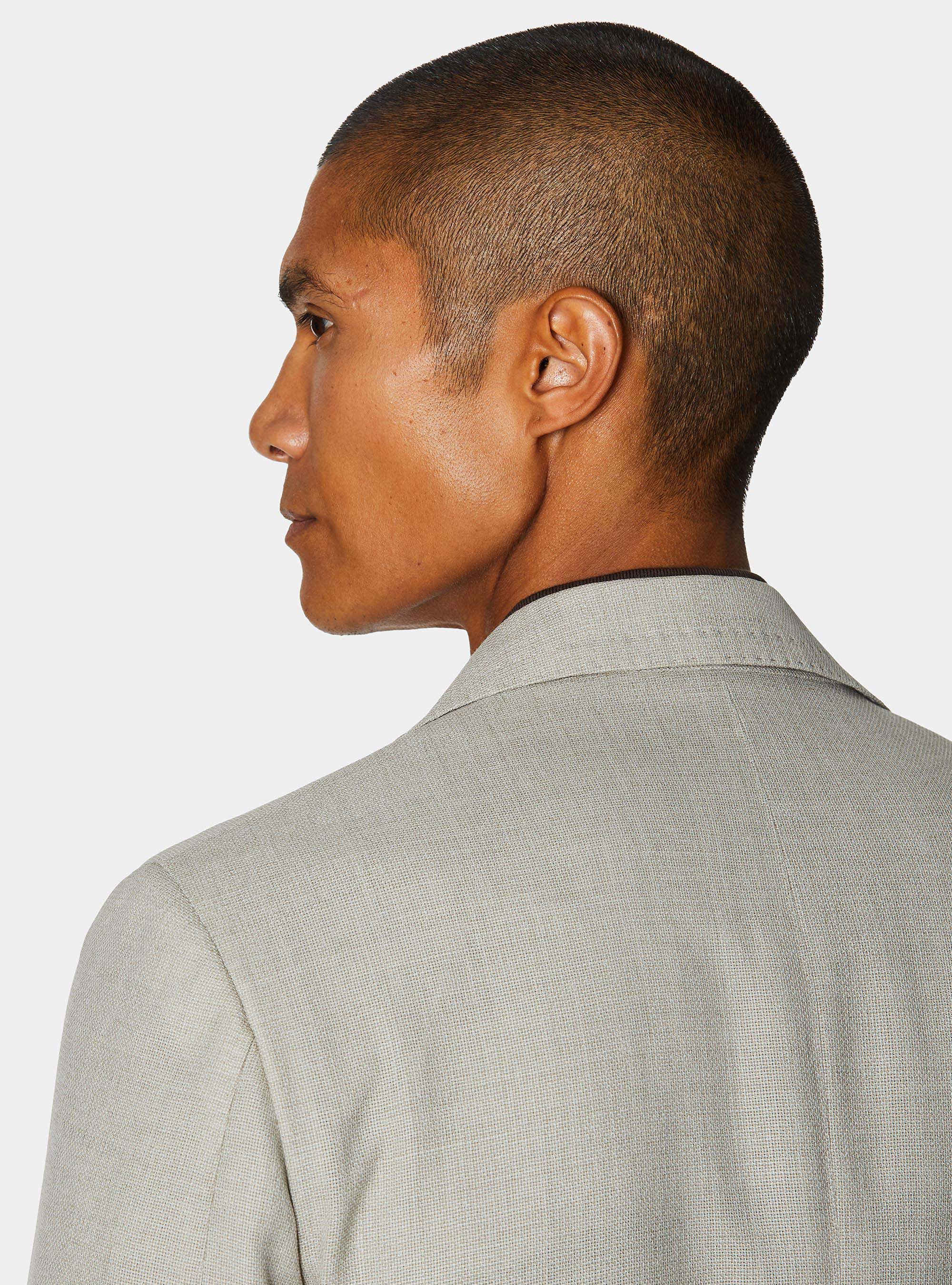 Pure wool hopsack blazer, ECRU