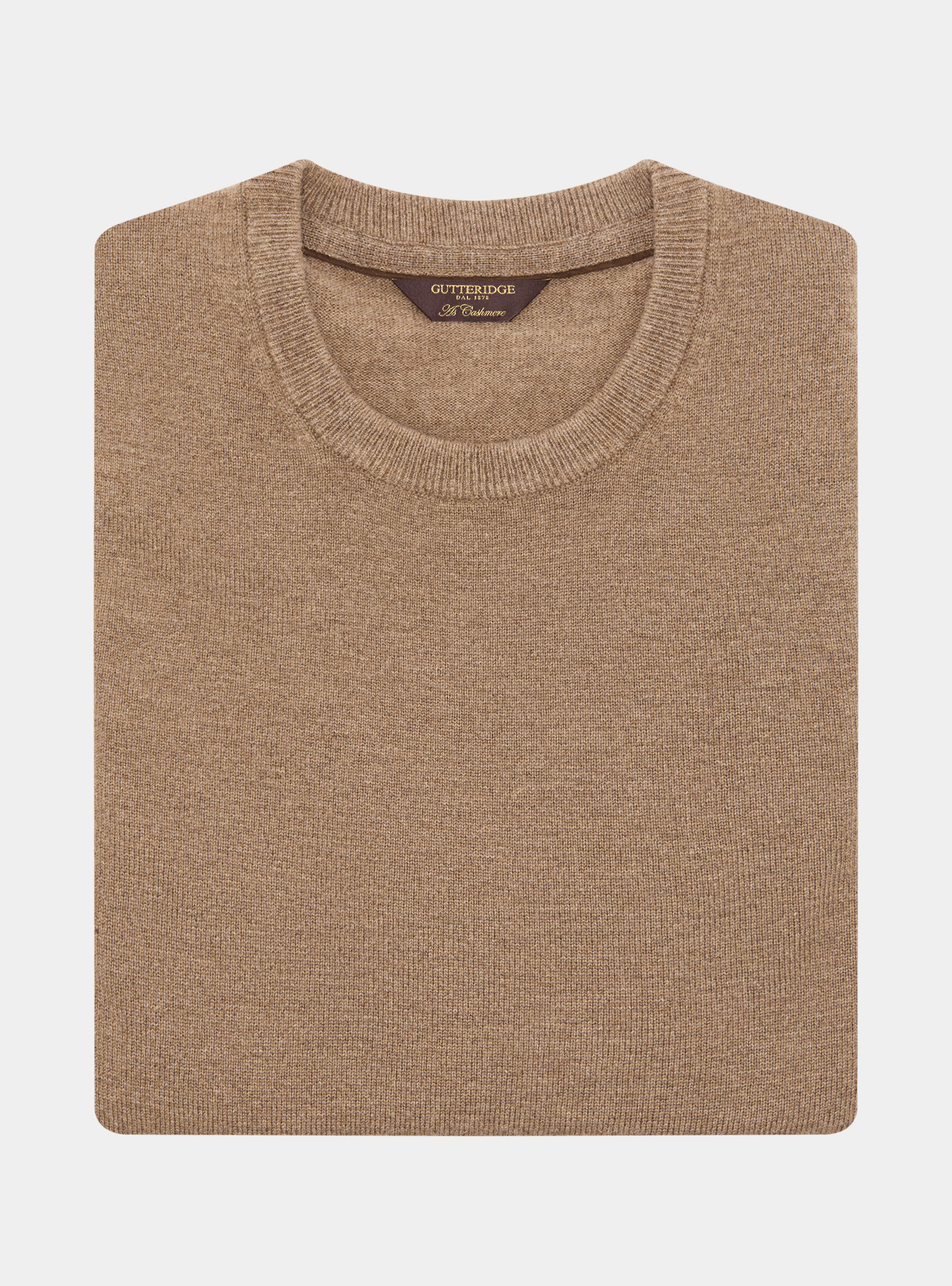 Maglia girocollo in lana lambswool e cashmere, FANGO