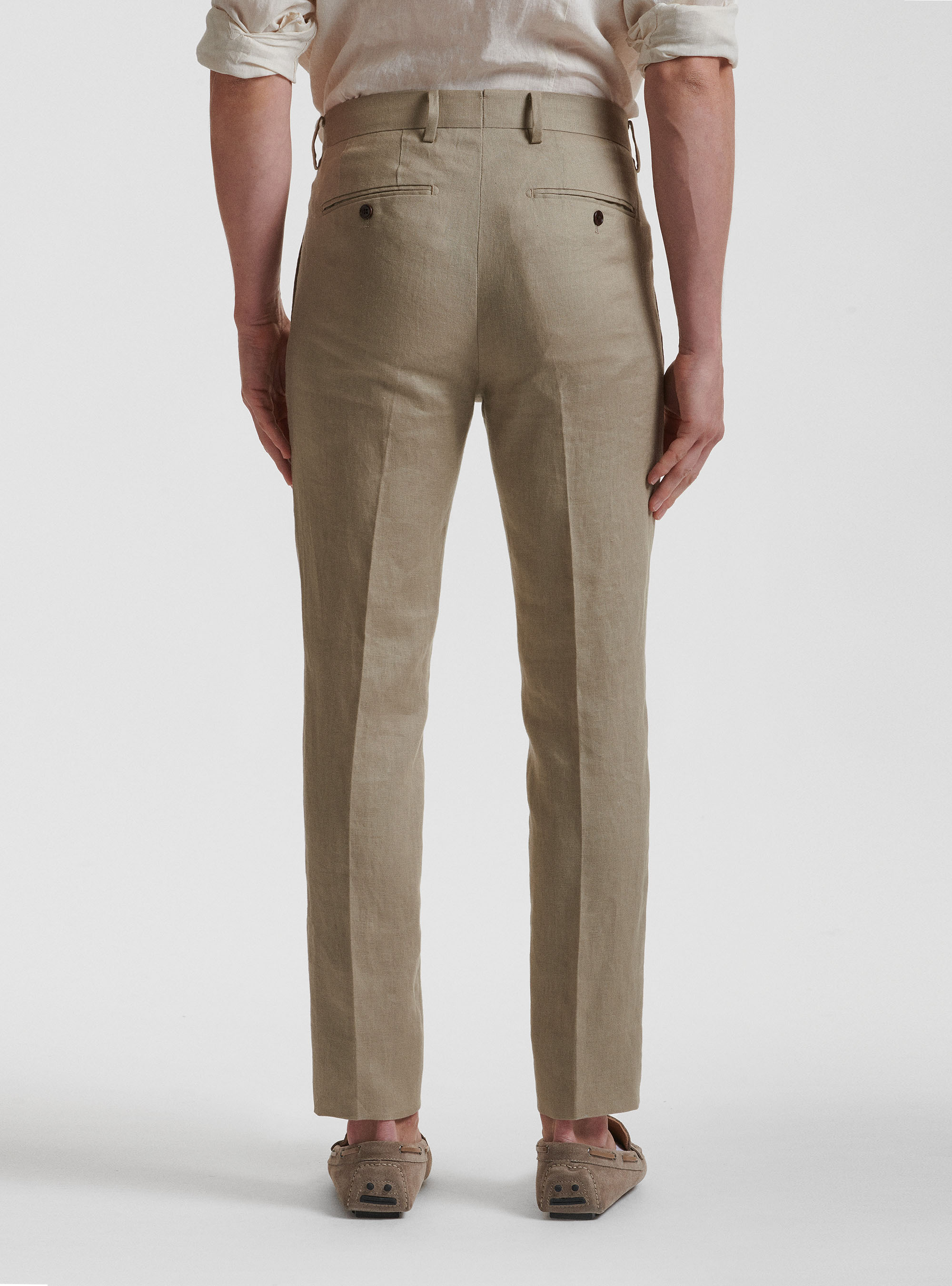Pantalones de traje de lino puro, BARRO