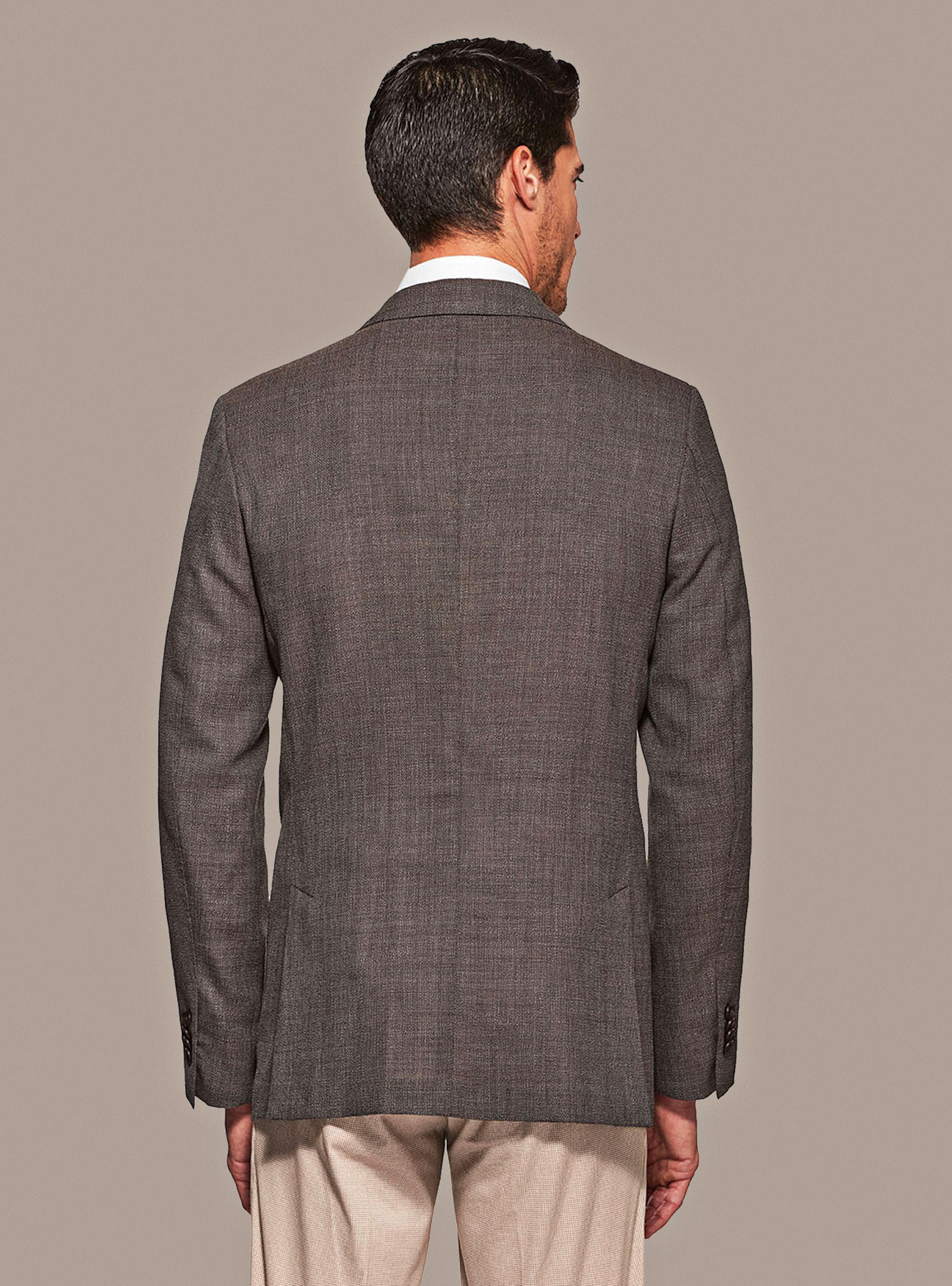 Micro-textured pure wool blazer, NOCCIOLA 0509C