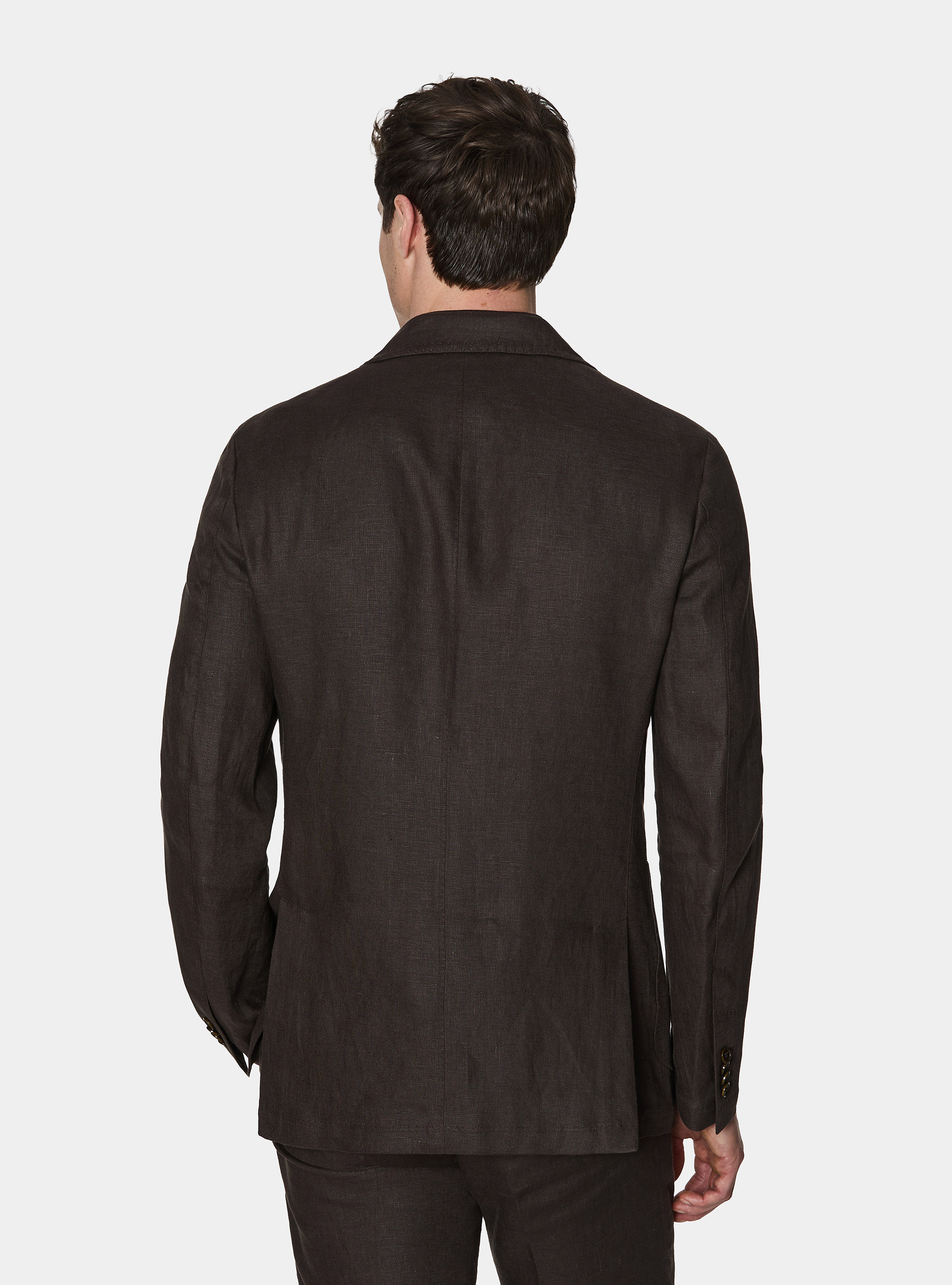 Pure linen suit blazer, BROWN