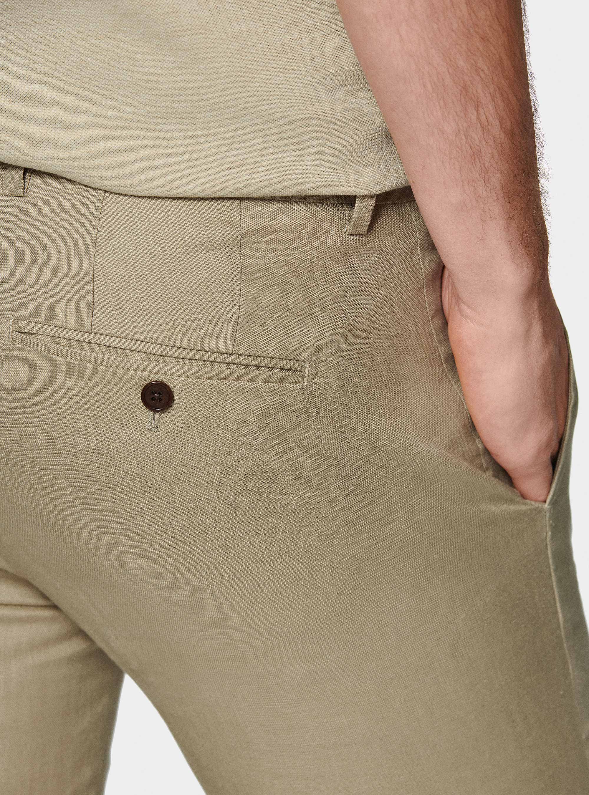 Pure linen suit trousers, MUD
