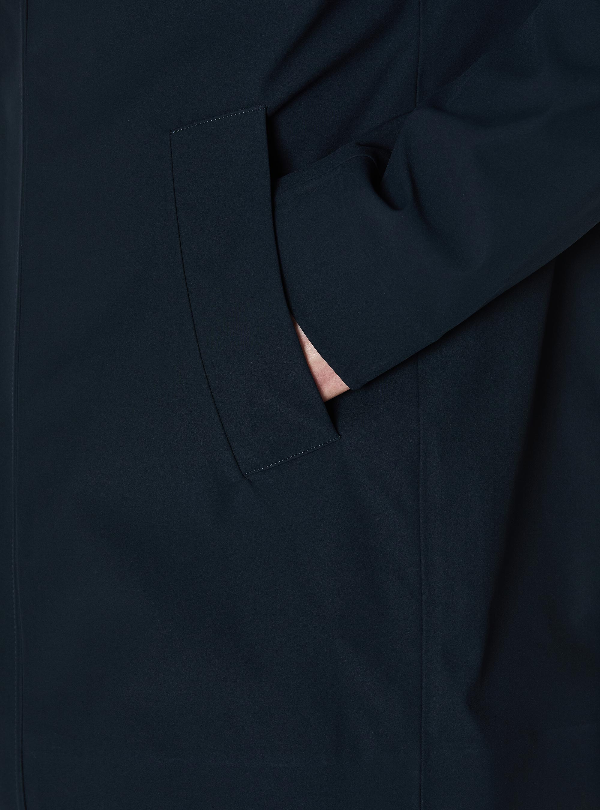 GT01 long jacket in technical fabric, NAVY BLUE