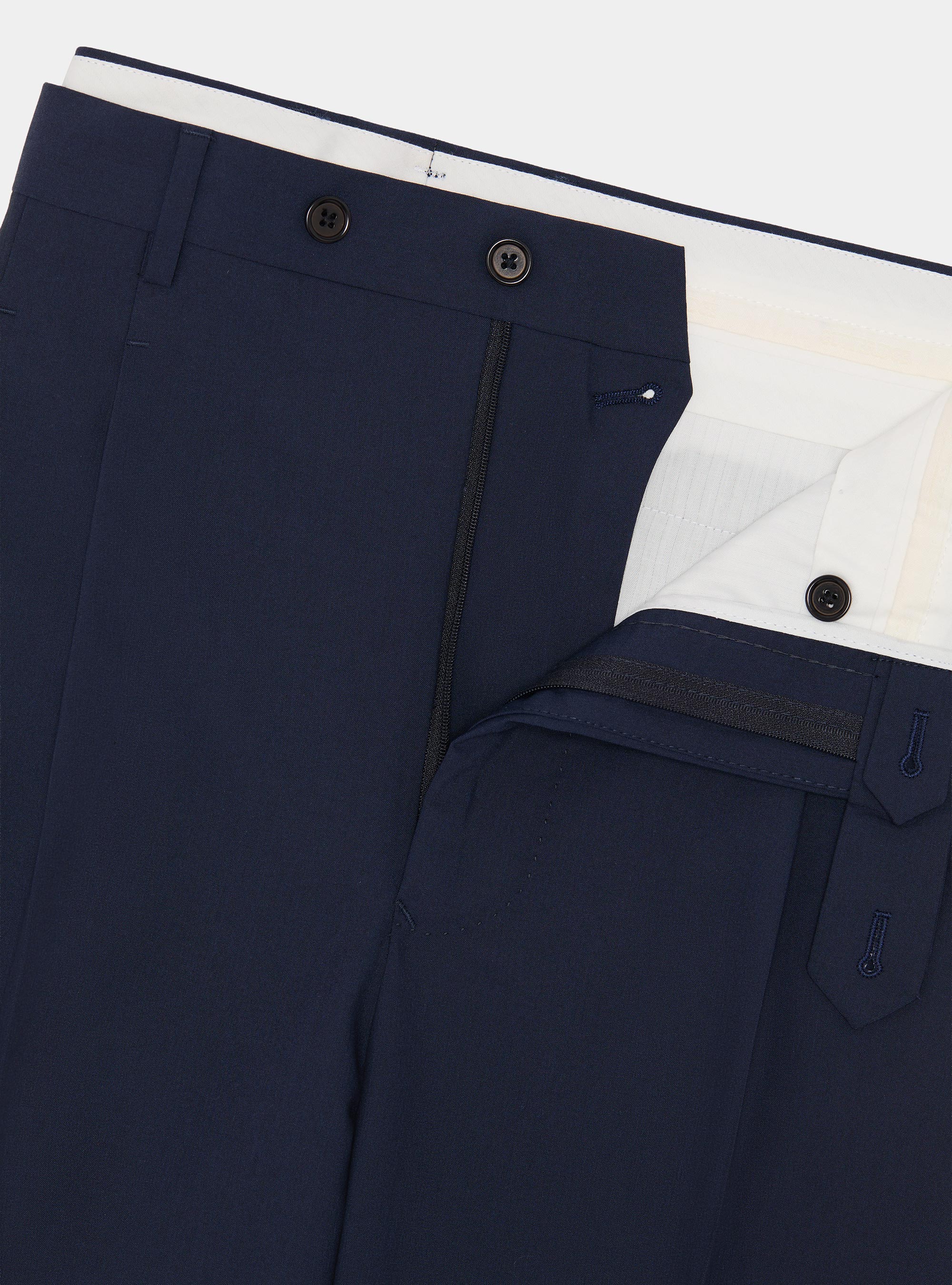 Classic trousers with pleats, NAVY BLUE