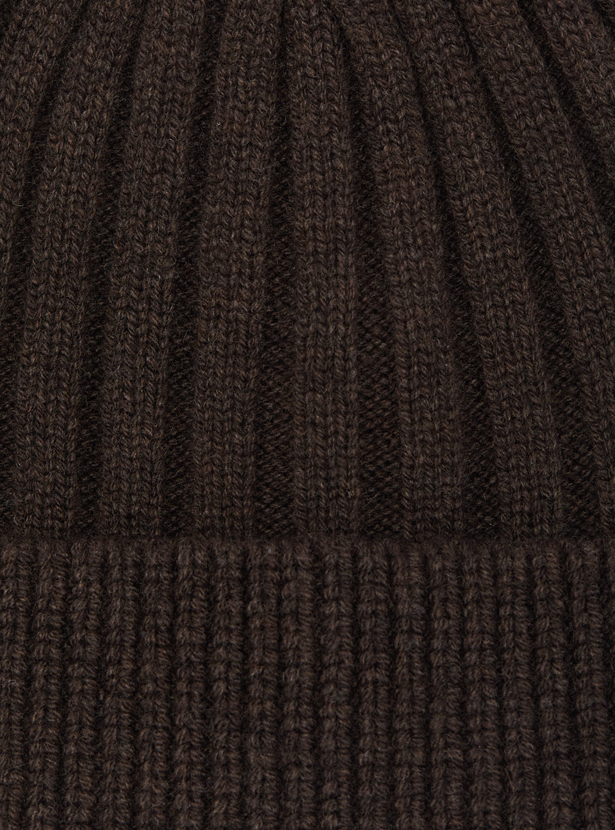 English rib cashmere blend hat, BROWN