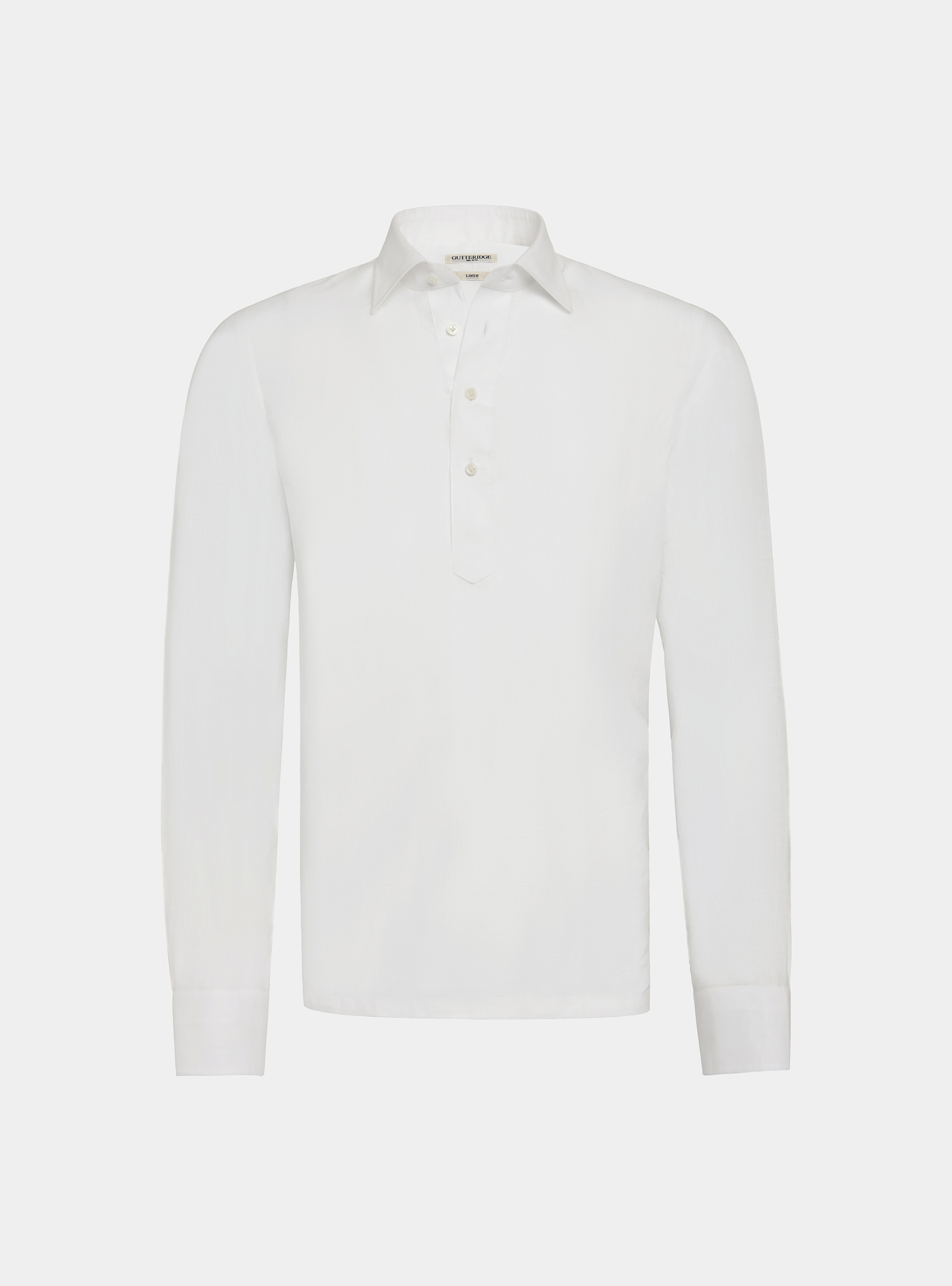 Pure linen polo shirt, WHITE