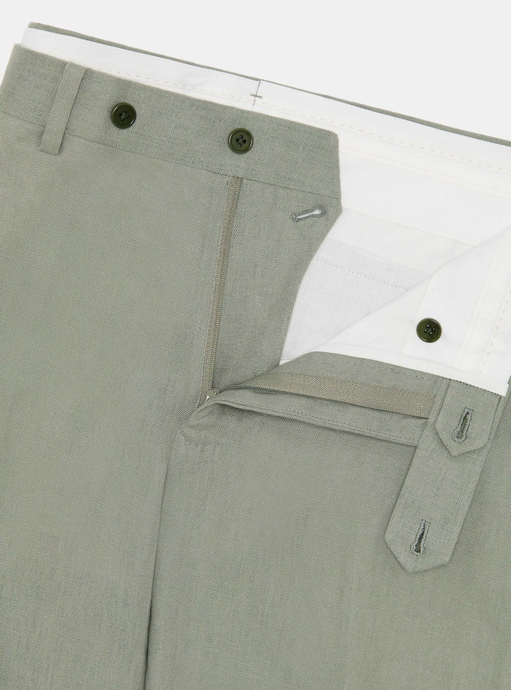 Pure linen suit trousers, SALVIA 0602C