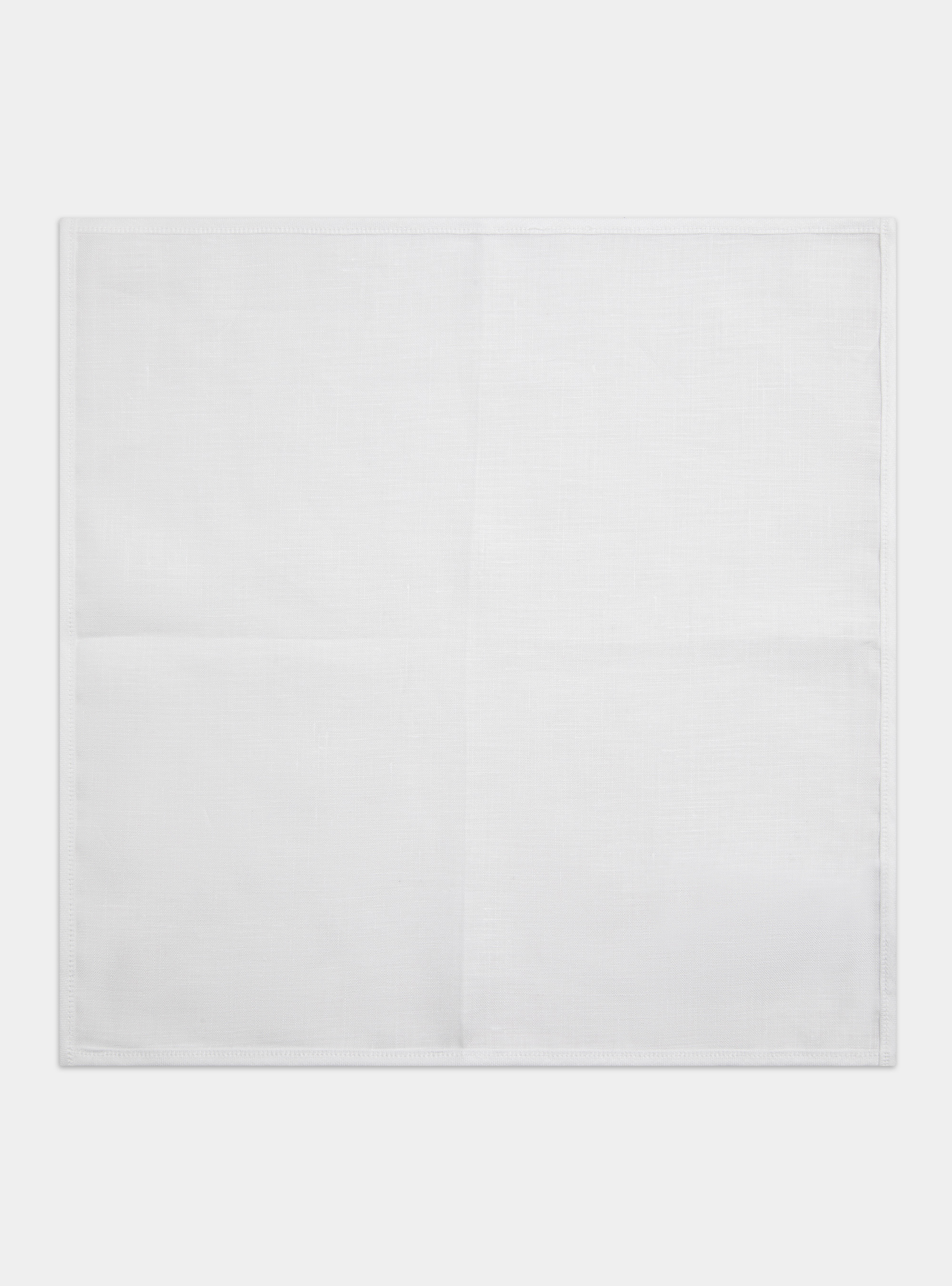 Linen pocket square, WHITE