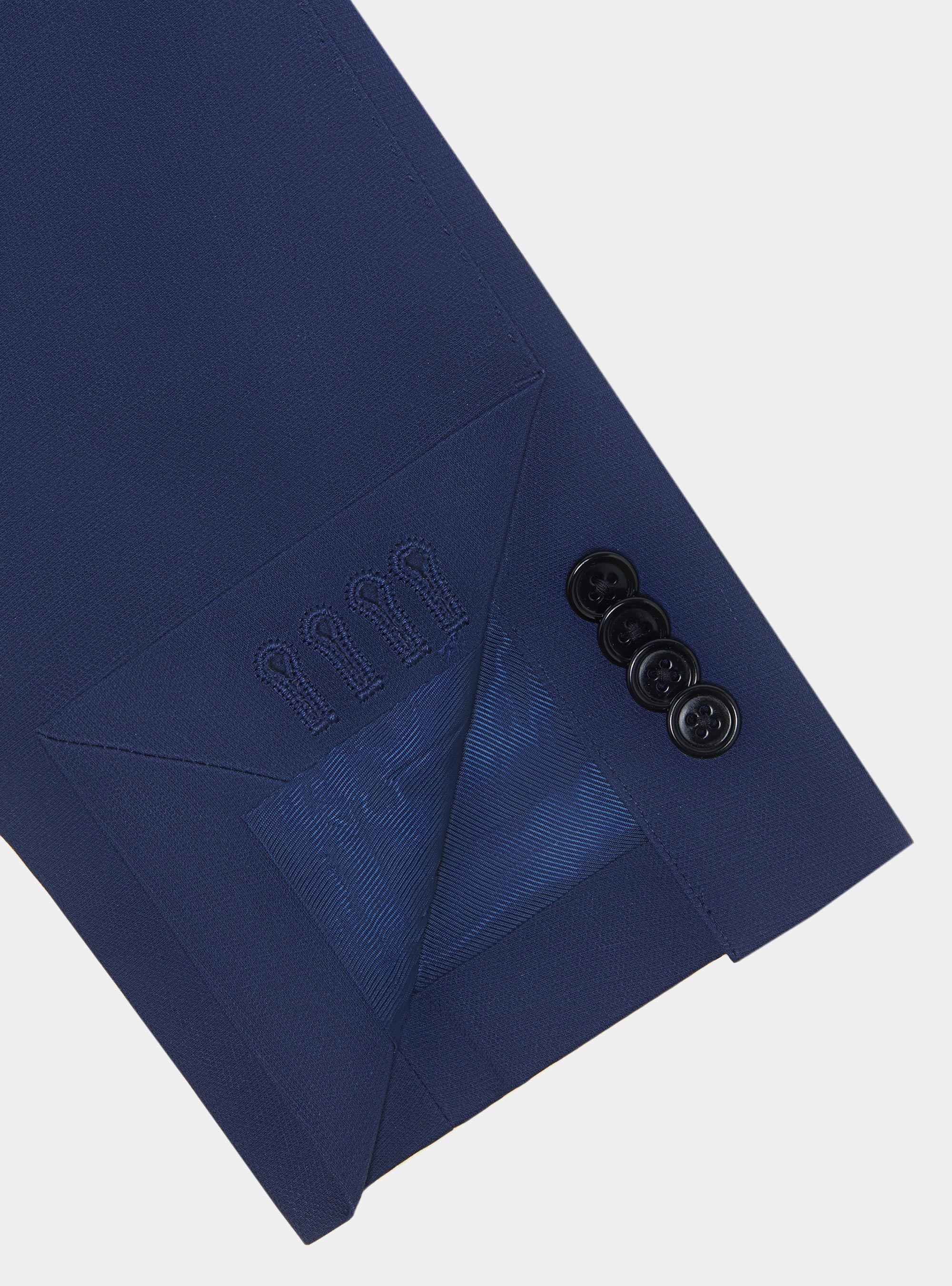 Veste de costume en coton blind&eacute;, BLEU