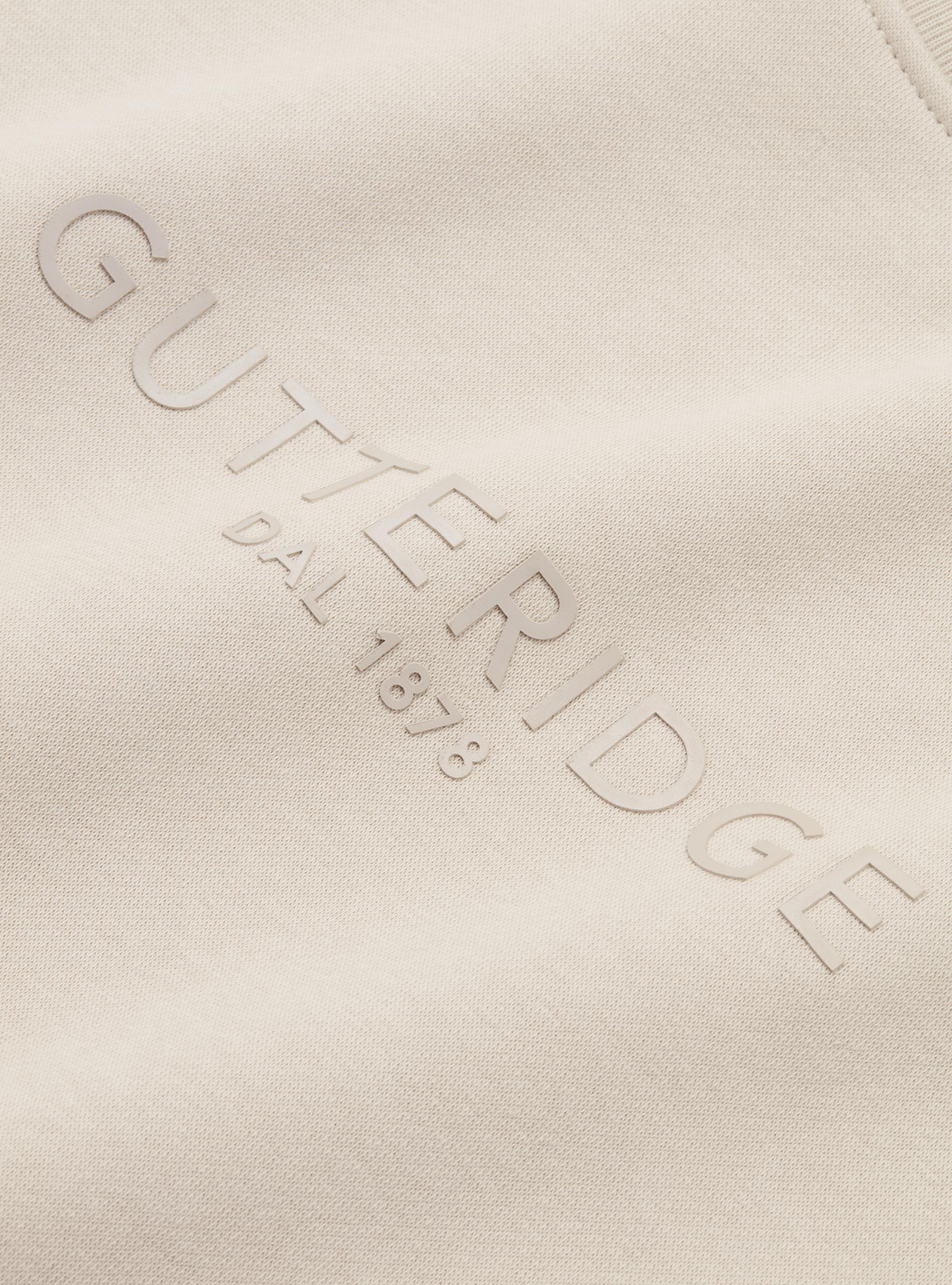 Crew-neck sweatshirt with logo, ECRU