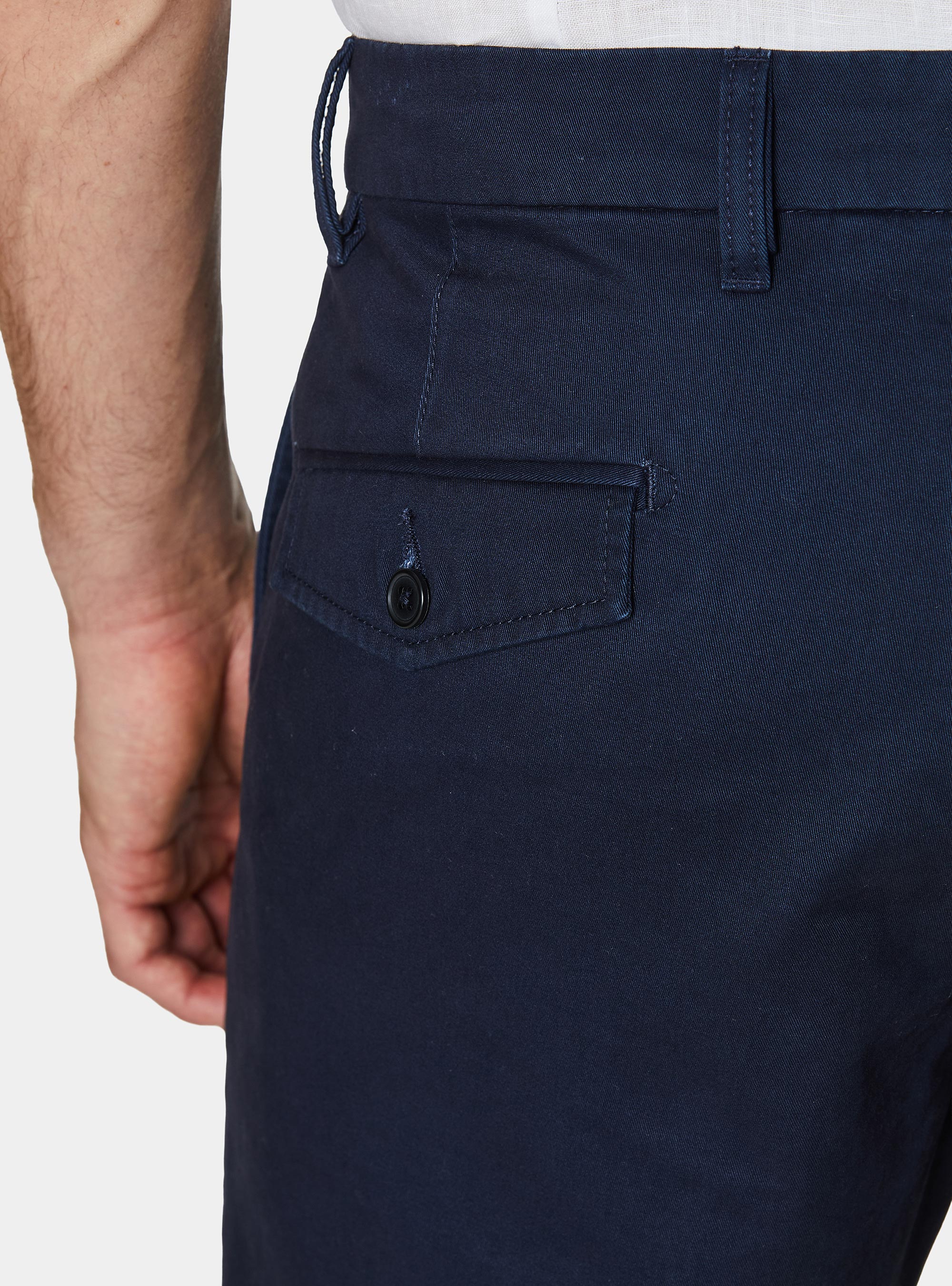 Bermuda chino en twill de coton, BLEU MARINE