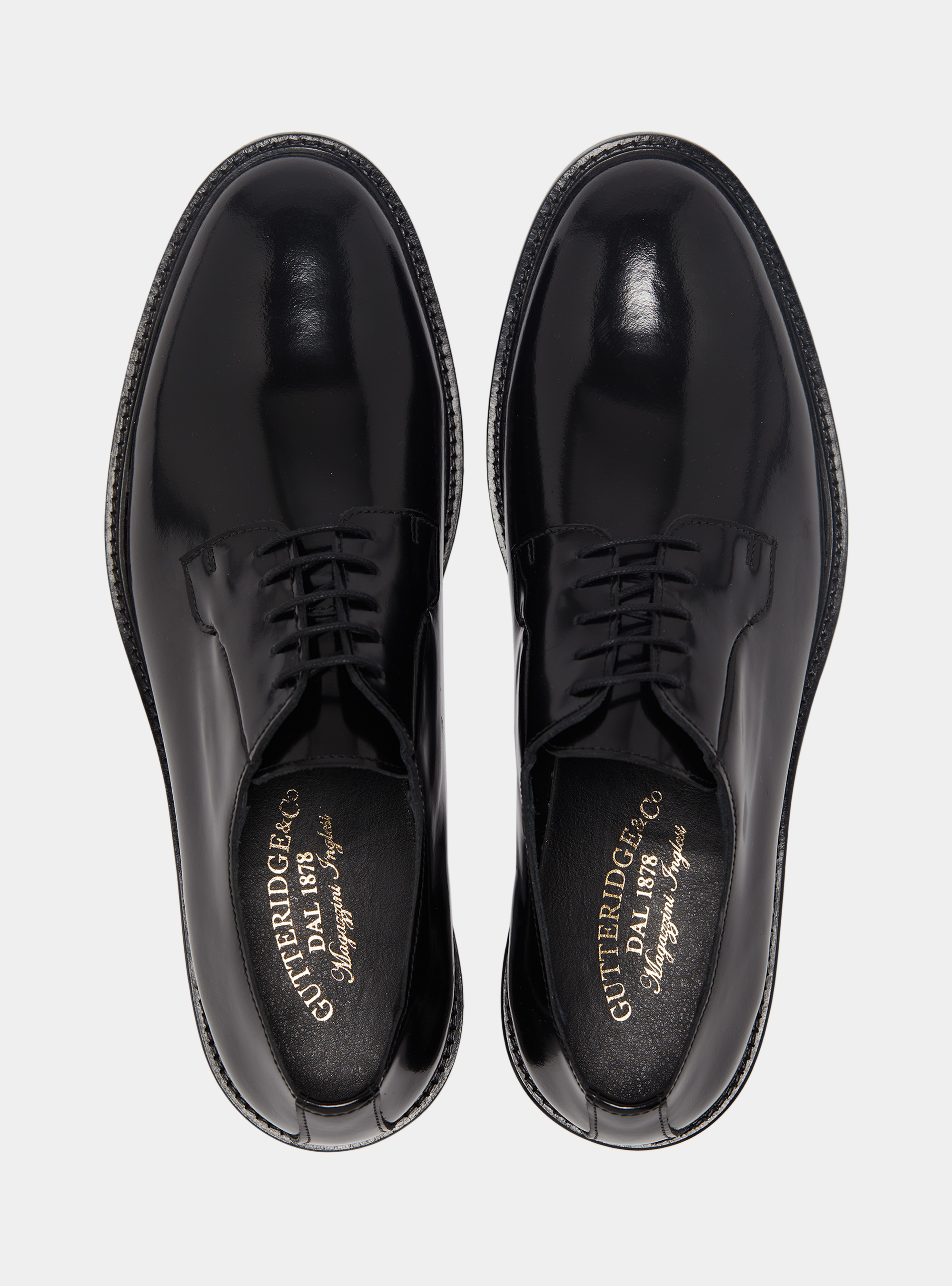 Derby shoes in abrasive leather, BLACK