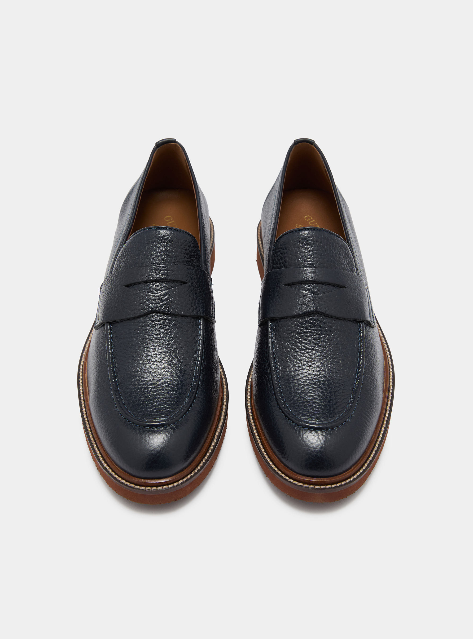 Soft leather loafers, NAVY BLUE