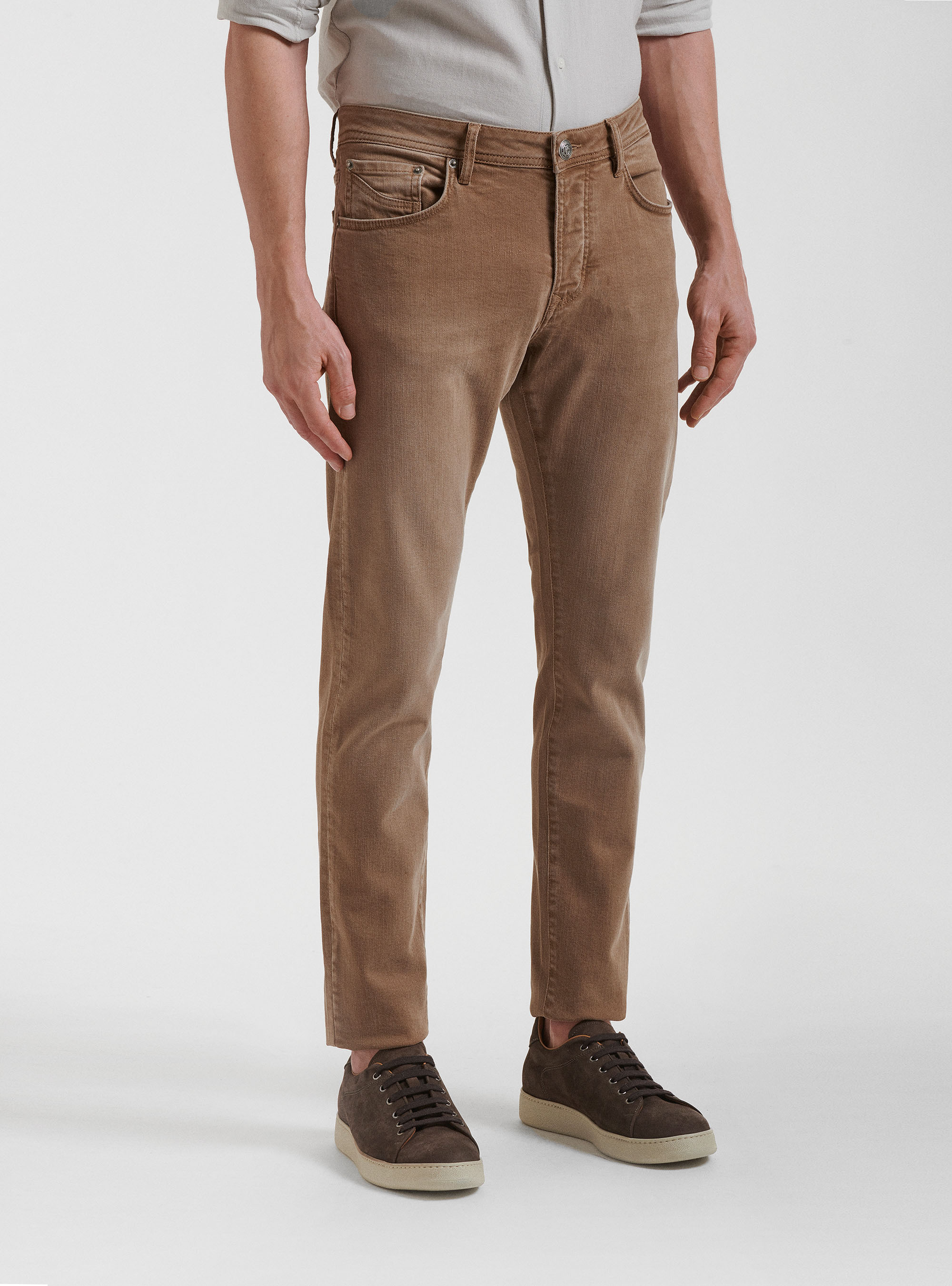 Jeans colorati tinto filo, SABBIA