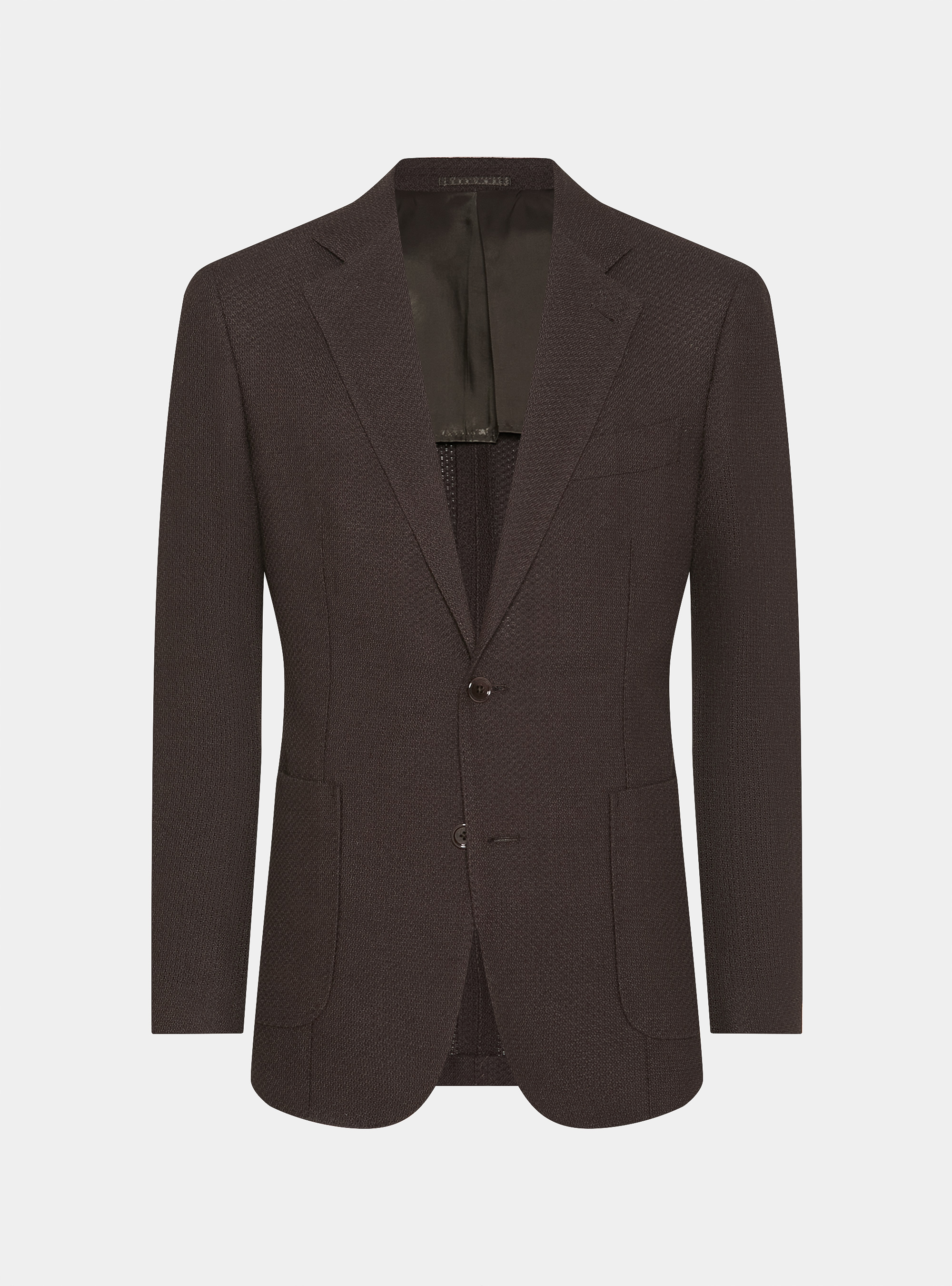 Wool and cotton leno blazer, BROWN