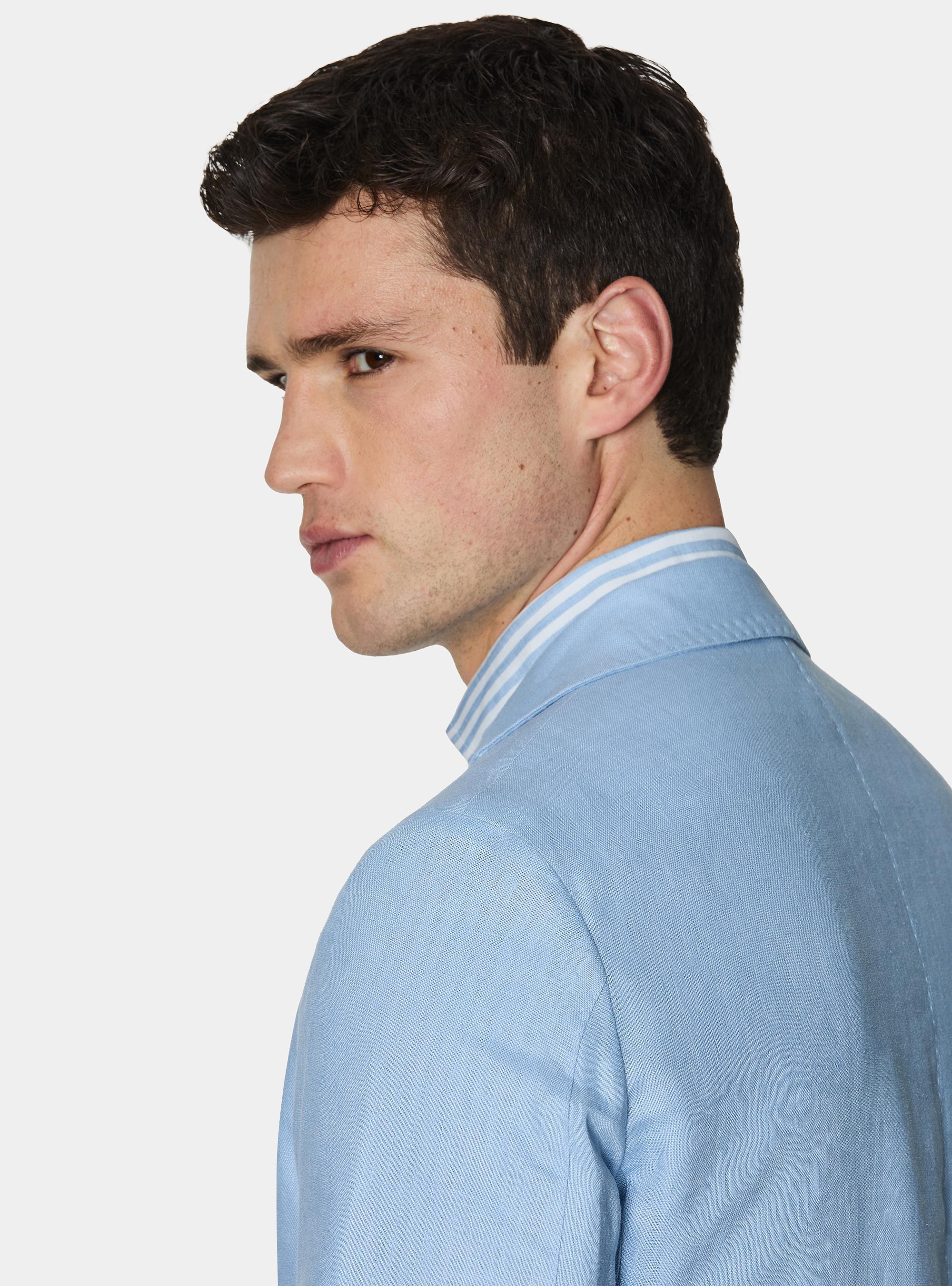 Pure linen suit blazer, 0266C AZZURRO