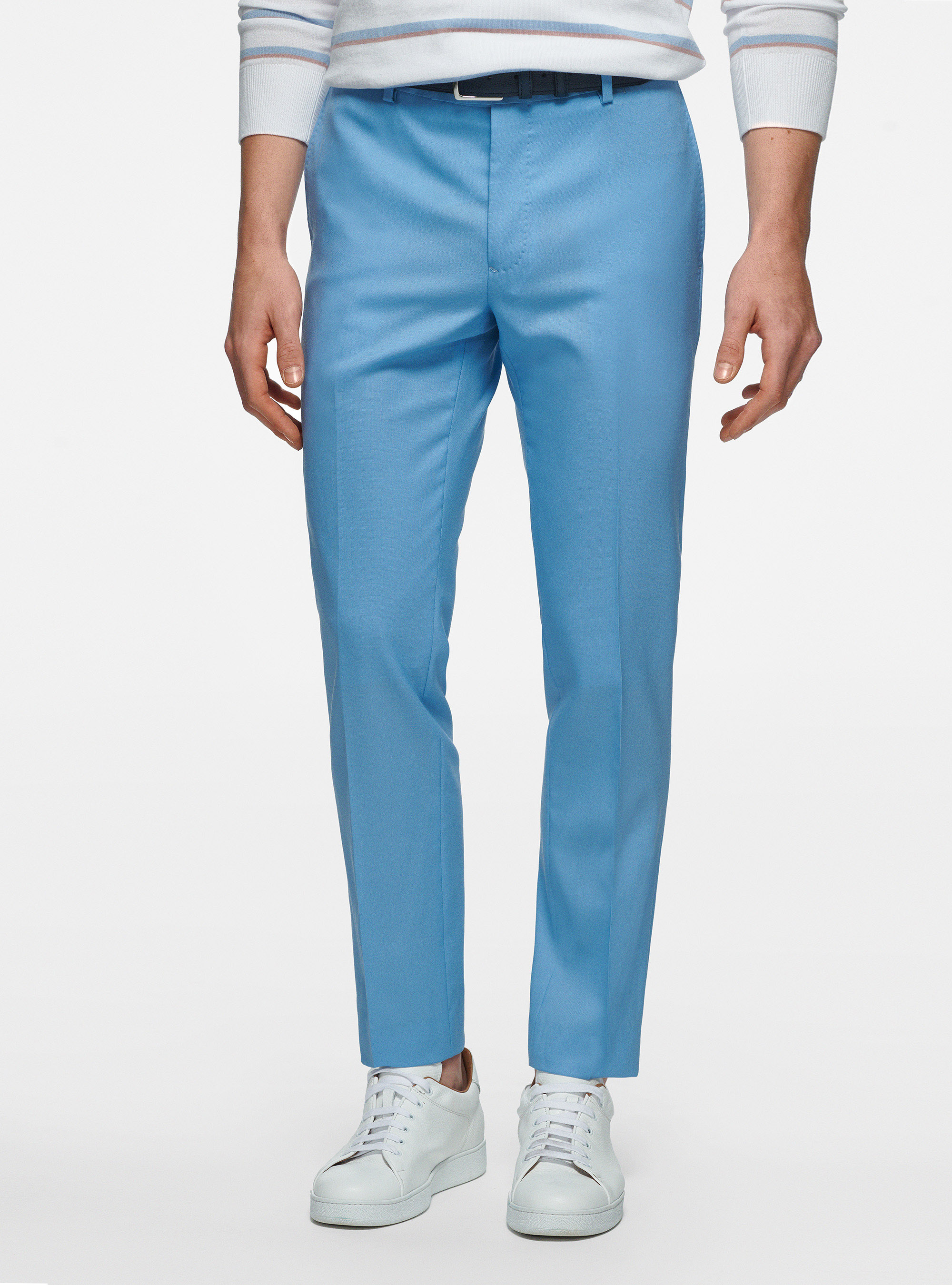 Pantalon en pure laine Vitale Barberis Canonico, BLEU CIEL
