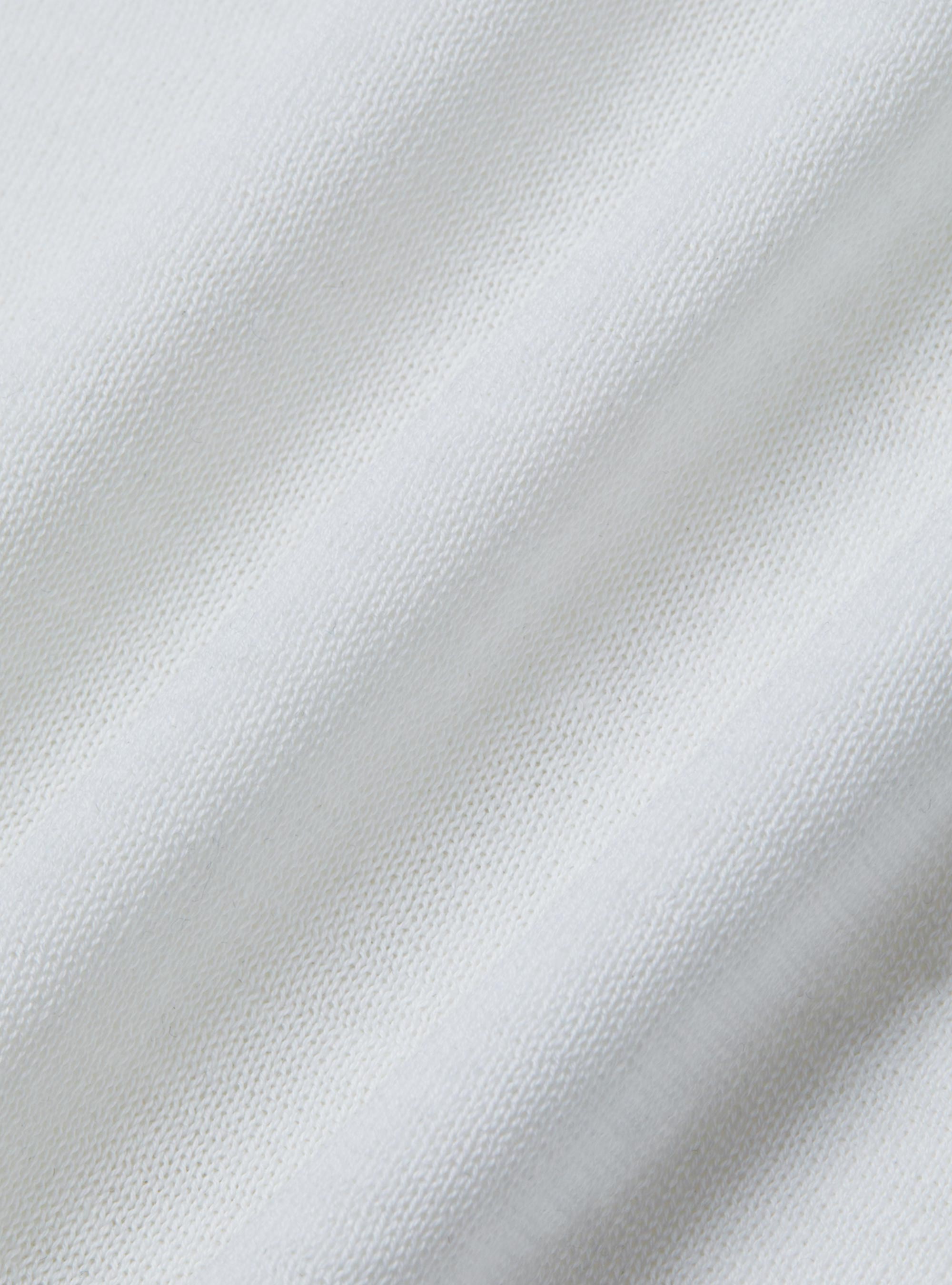 Cotton and silk knit polo shirt, WHITE