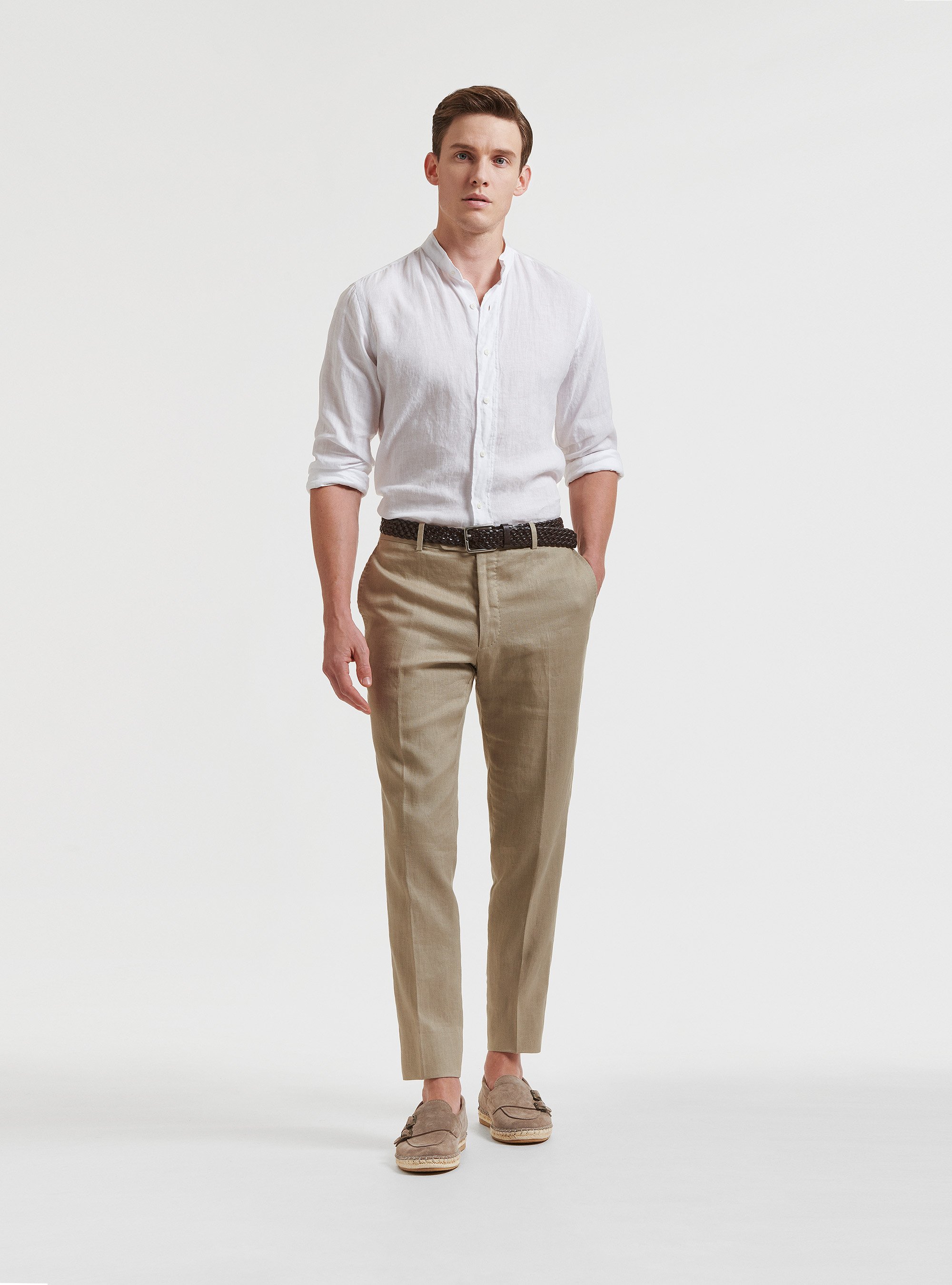 Pure linen suit trousers, MUD